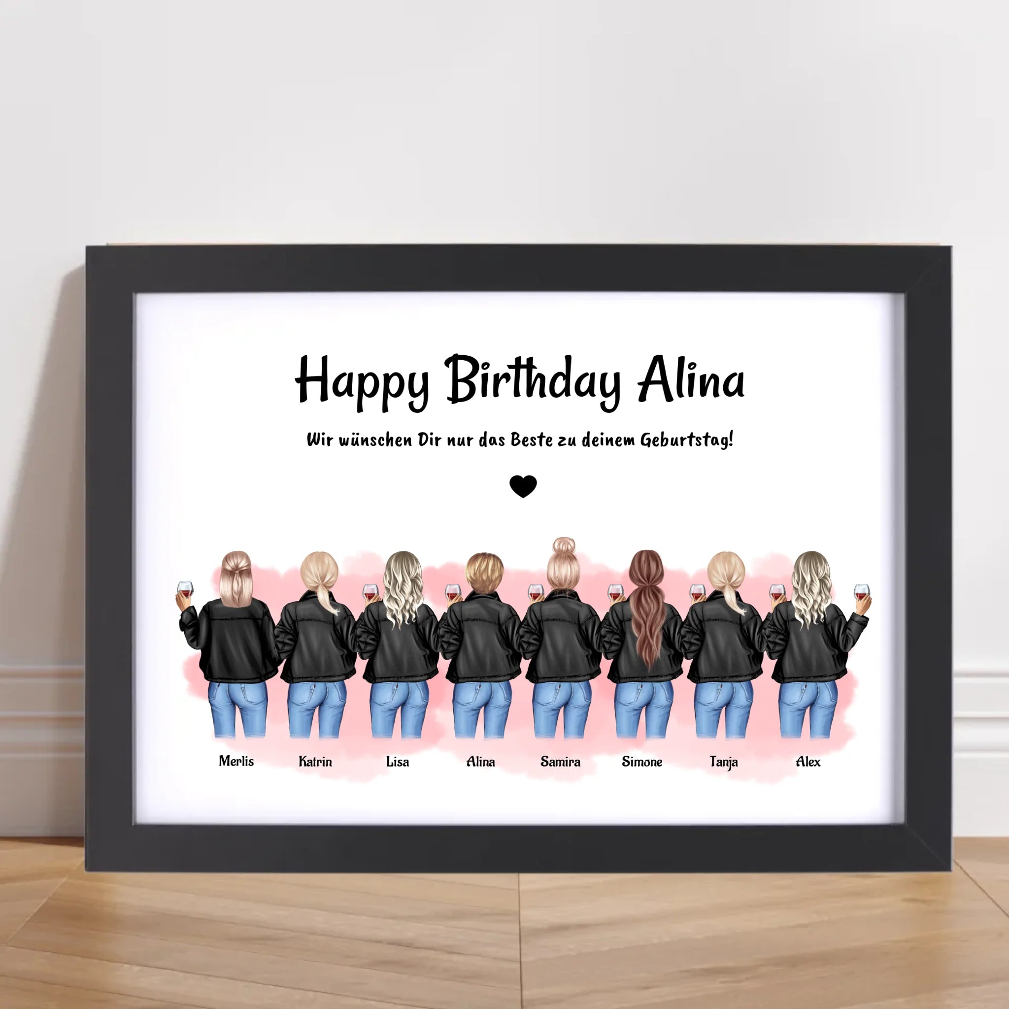 Geburtstag Geschenk Bild 8 Freundinnen personalisiert - Cantty