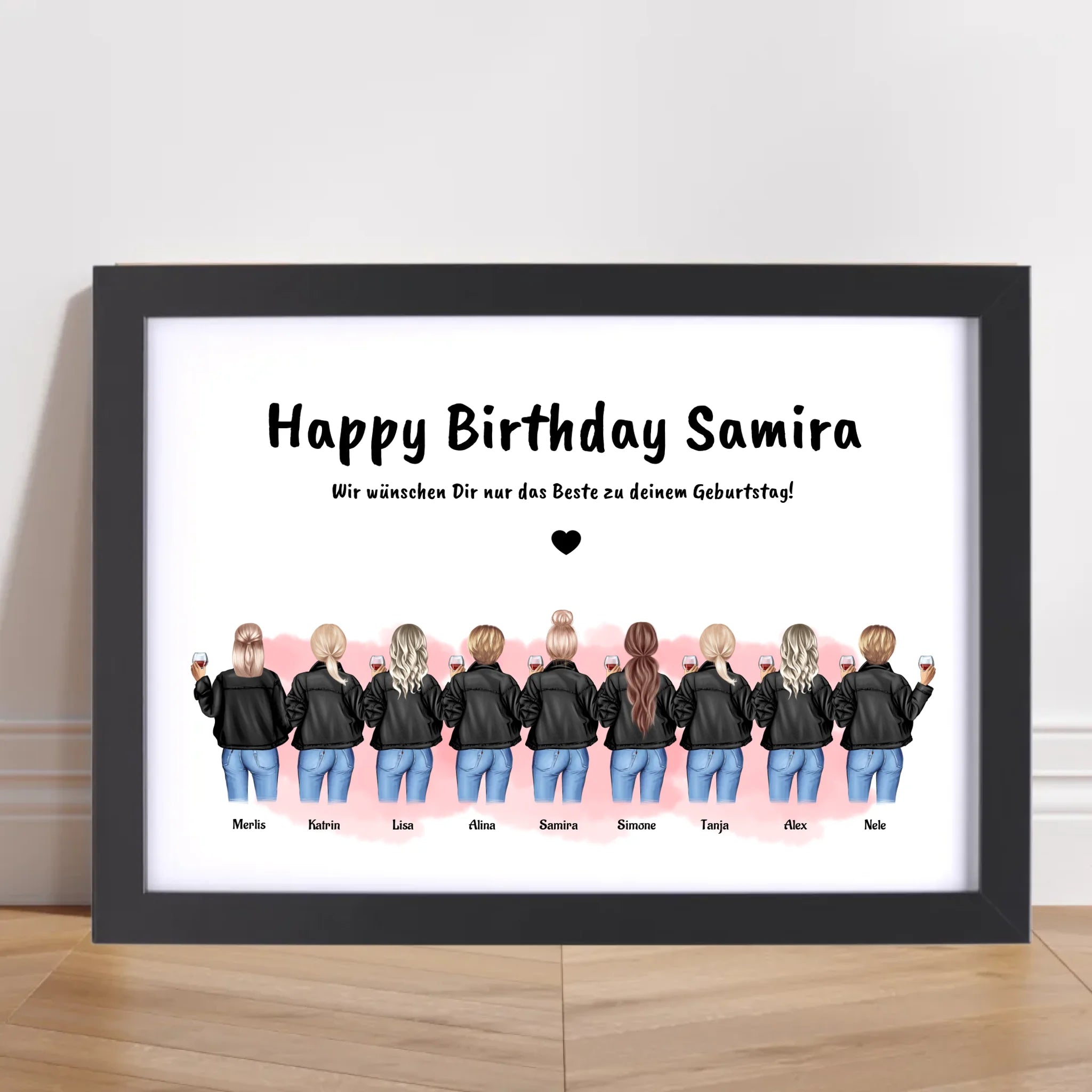 Geschenk Poster 9 Freundinnen personalisiert - Cantty