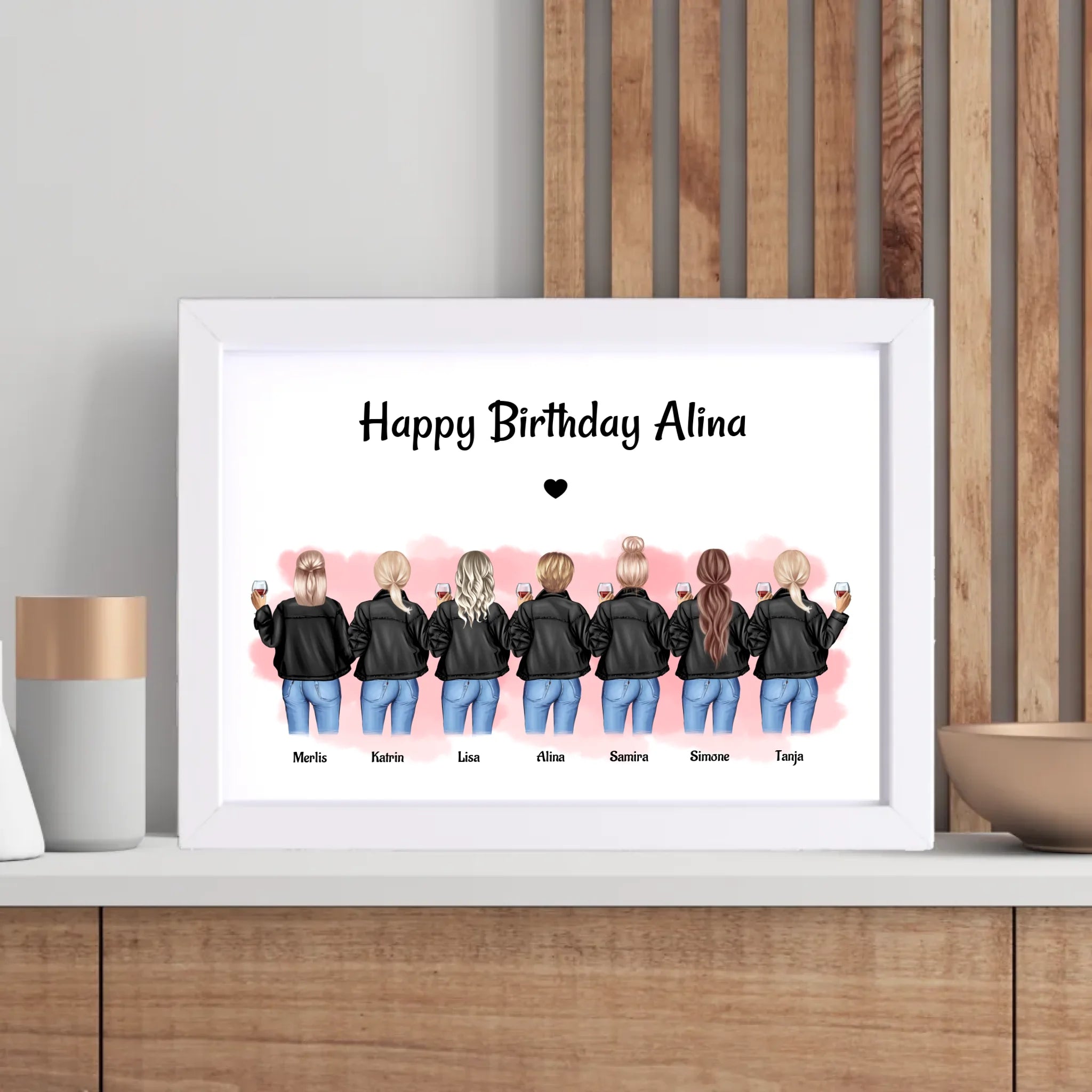 Poster 7 Freundinnen Geburtstag Geschenk personalisieren - Cantty