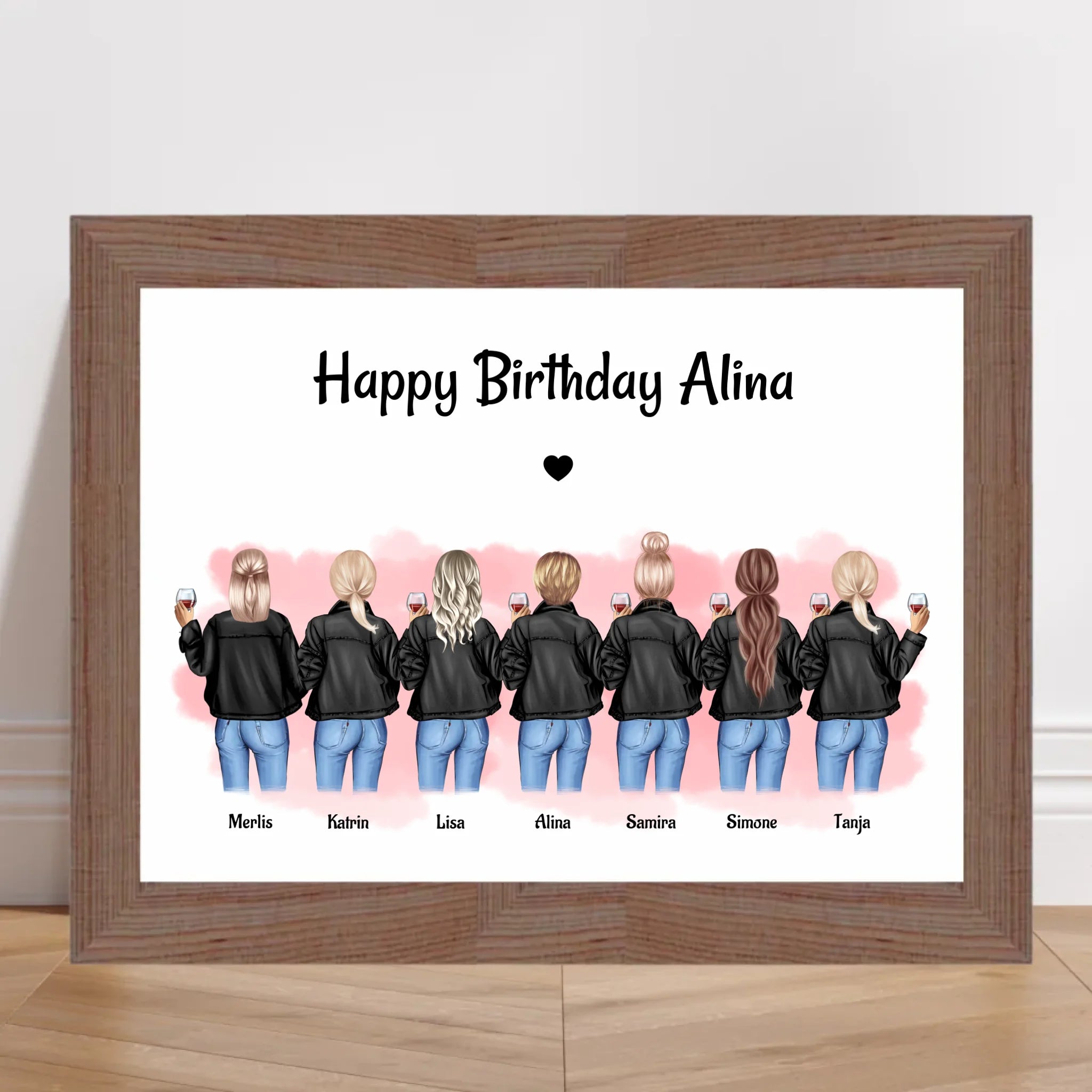 Poster 7 Freundinnen Geburtstag Geschenk personalisieren - Cantty