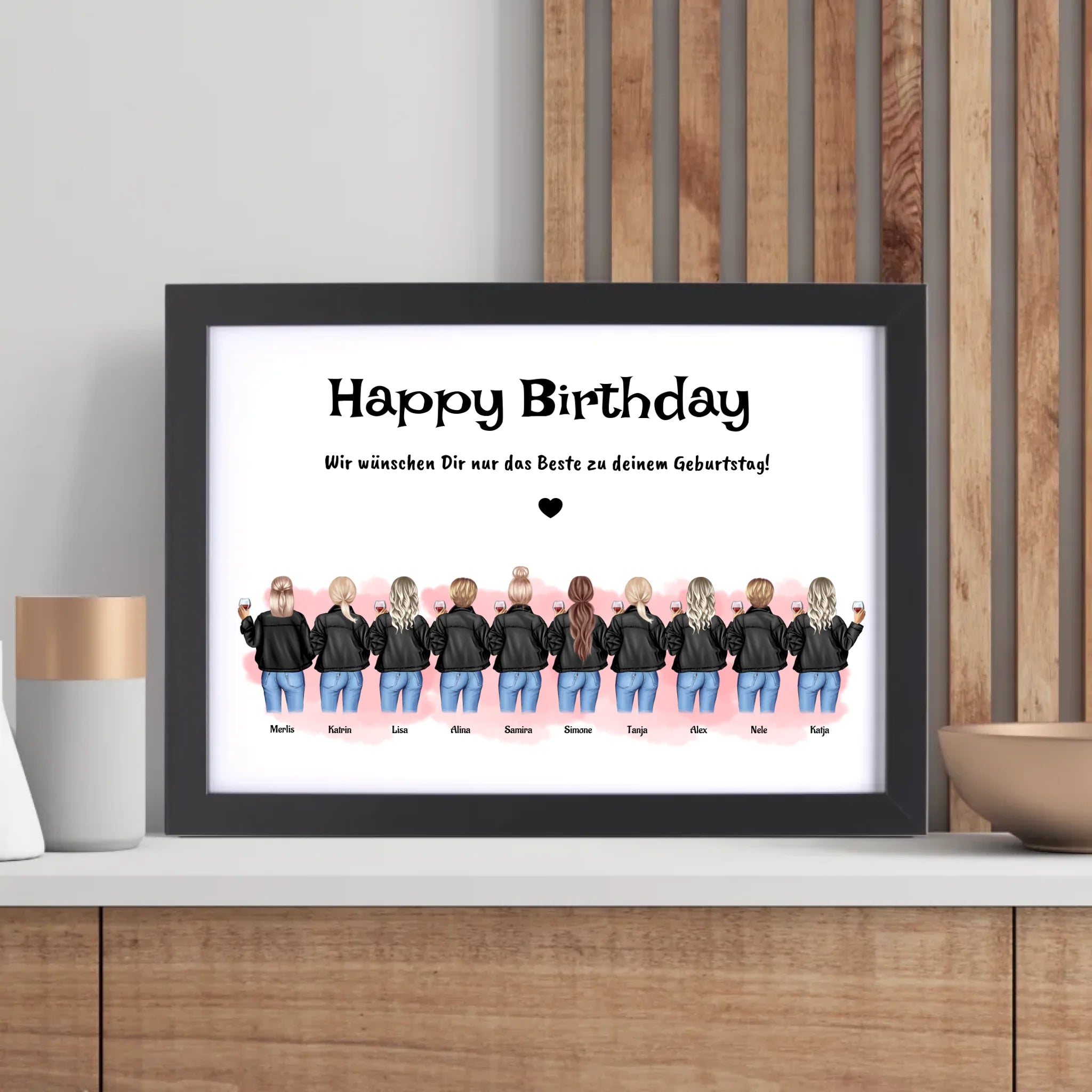 Geschenk Poster personalisiert für 10 Freundinnen - Cantty