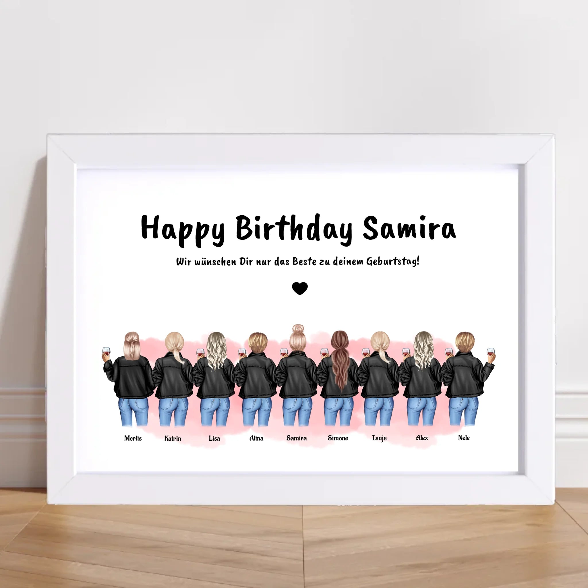 Geschenk Poster 9 Freundinnen personalisiert - Cantty