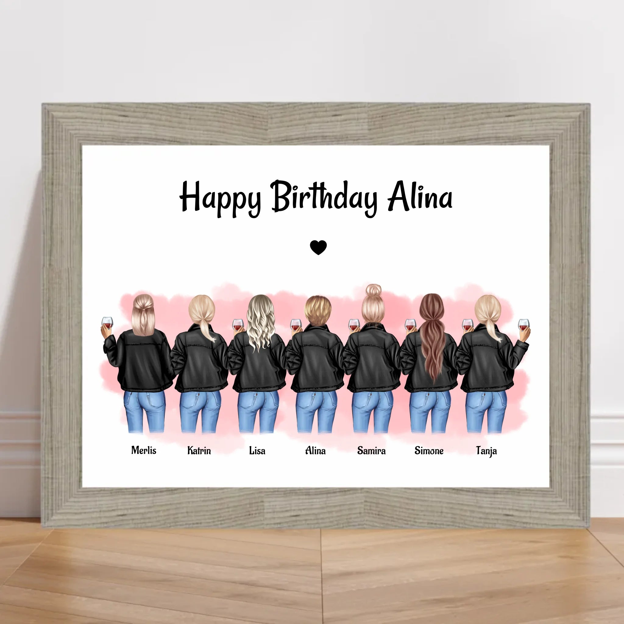 Poster 7 Freundinnen Geburtstag Geschenk personalisieren - Cantty