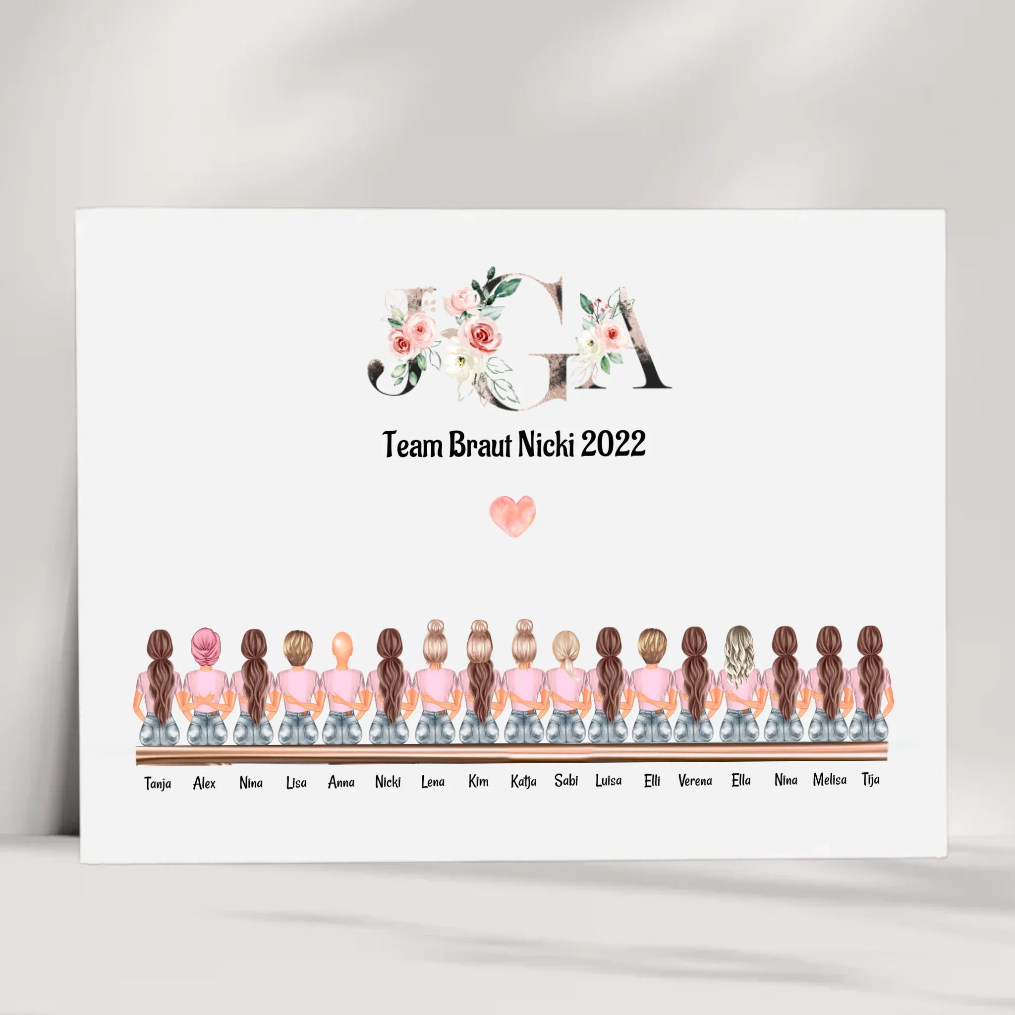 17 Freundinnen Bild Geschenk personalisiert - Cantty