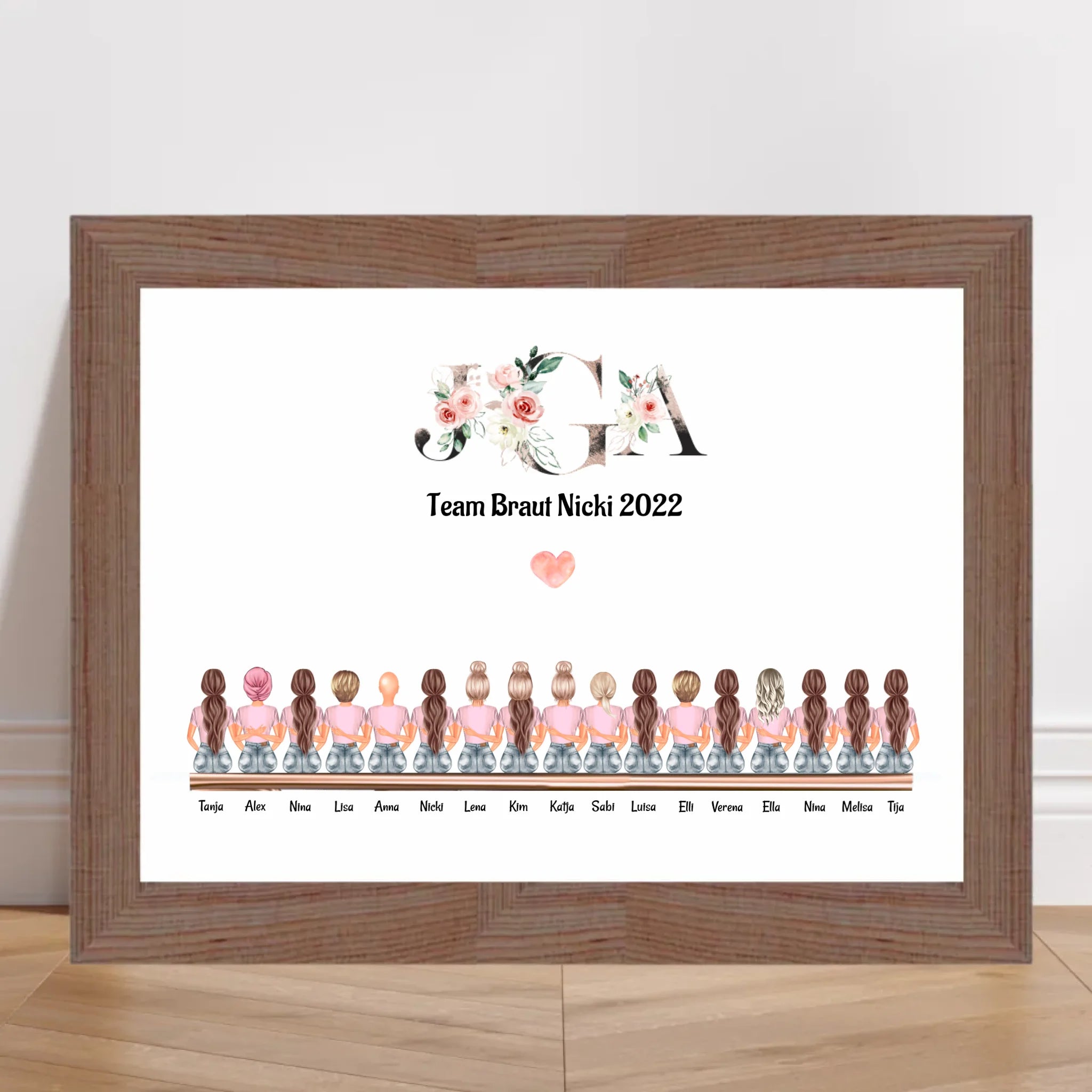 17 Freundinnen Bild Geschenk personalisiert - Cantty