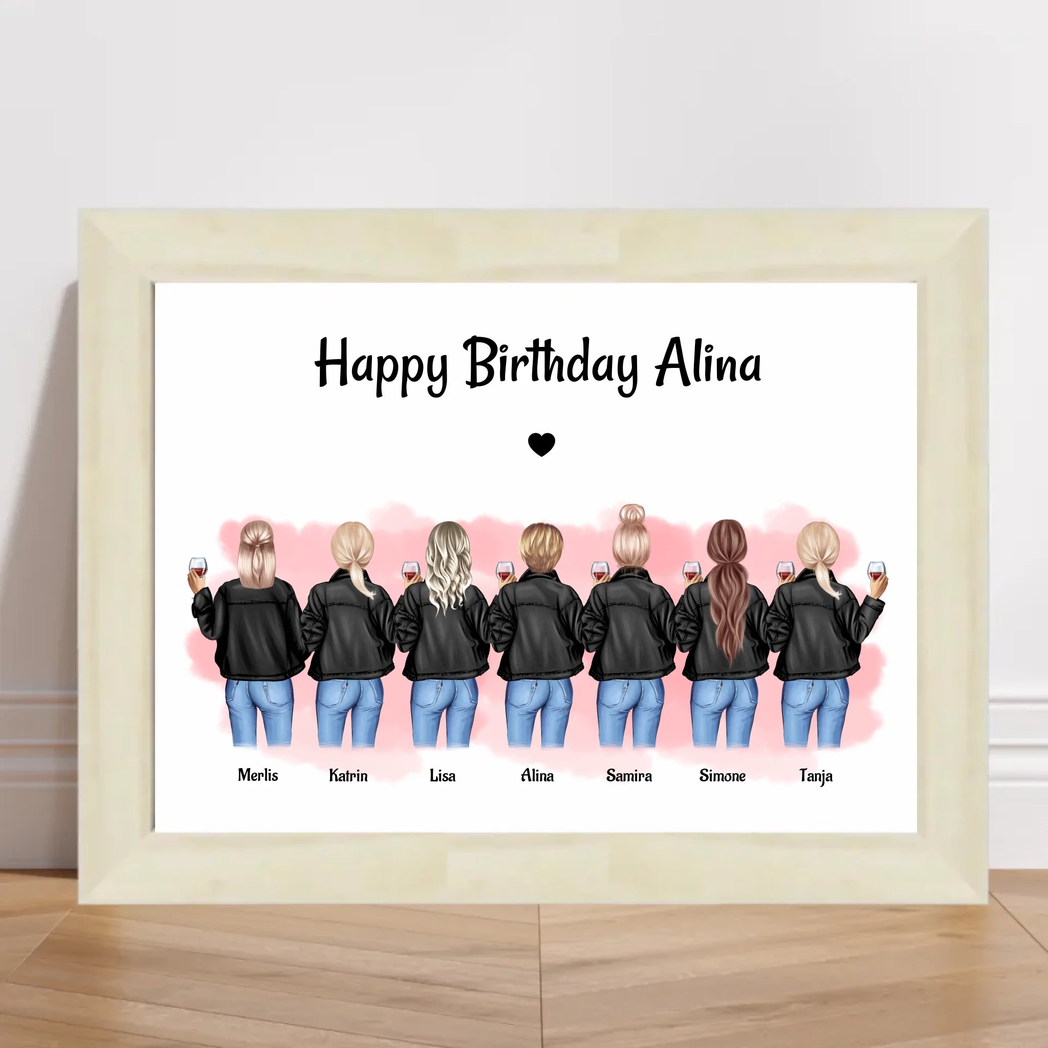 Poster 7 Freundinnen Geburtstag Geschenk personalisieren - Cantty
