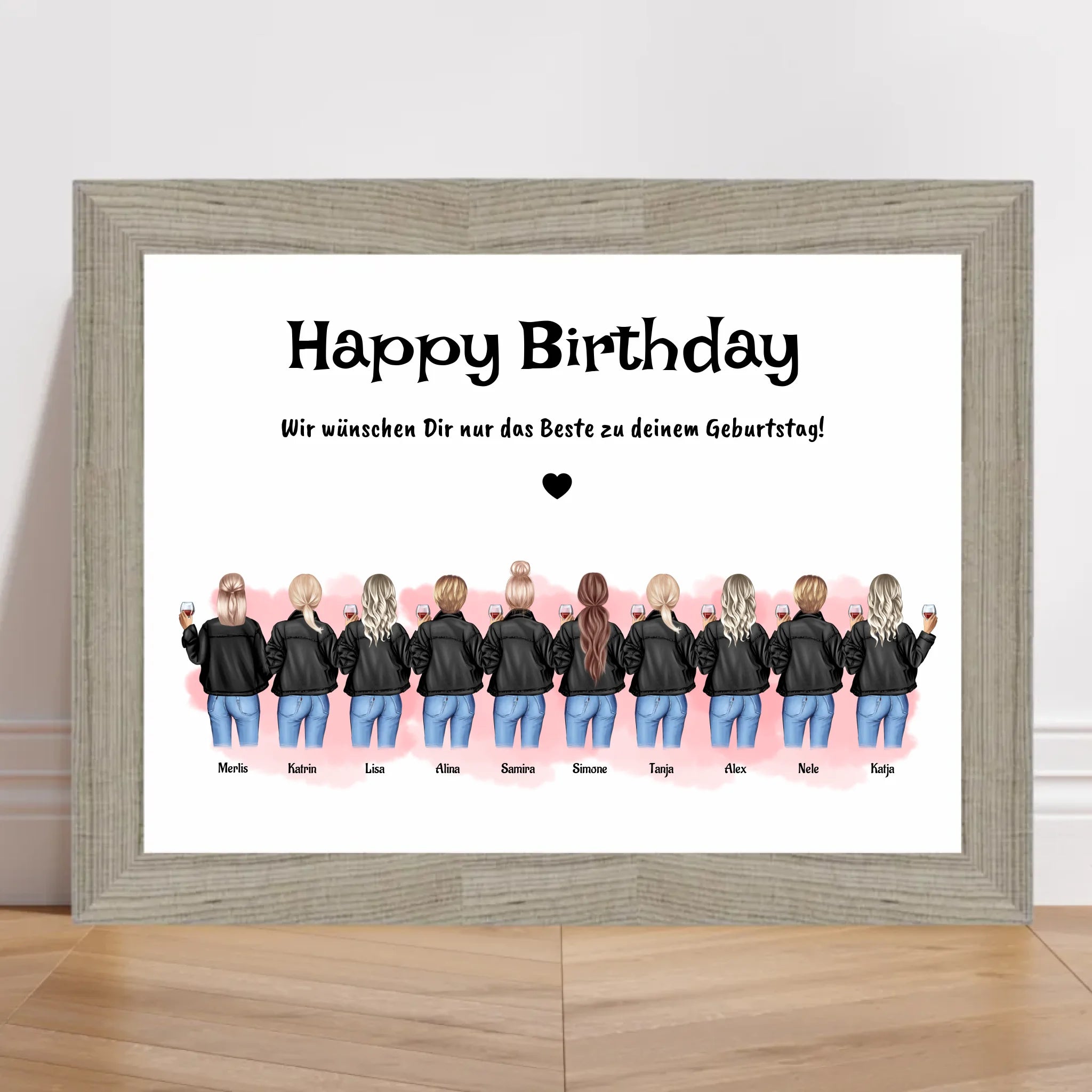Geschenk Poster personalisiert für 10 Freundinnen - Cantty