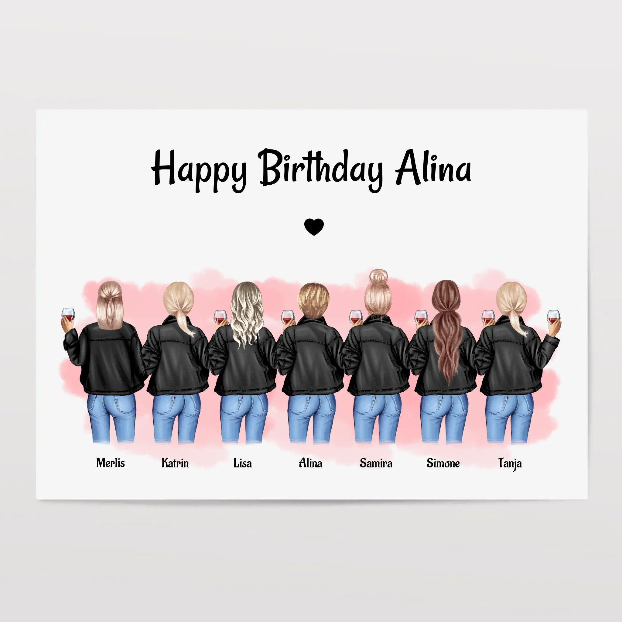 Poster 7 Freundinnen Geburtstag Geschenk personalisieren - Cantty