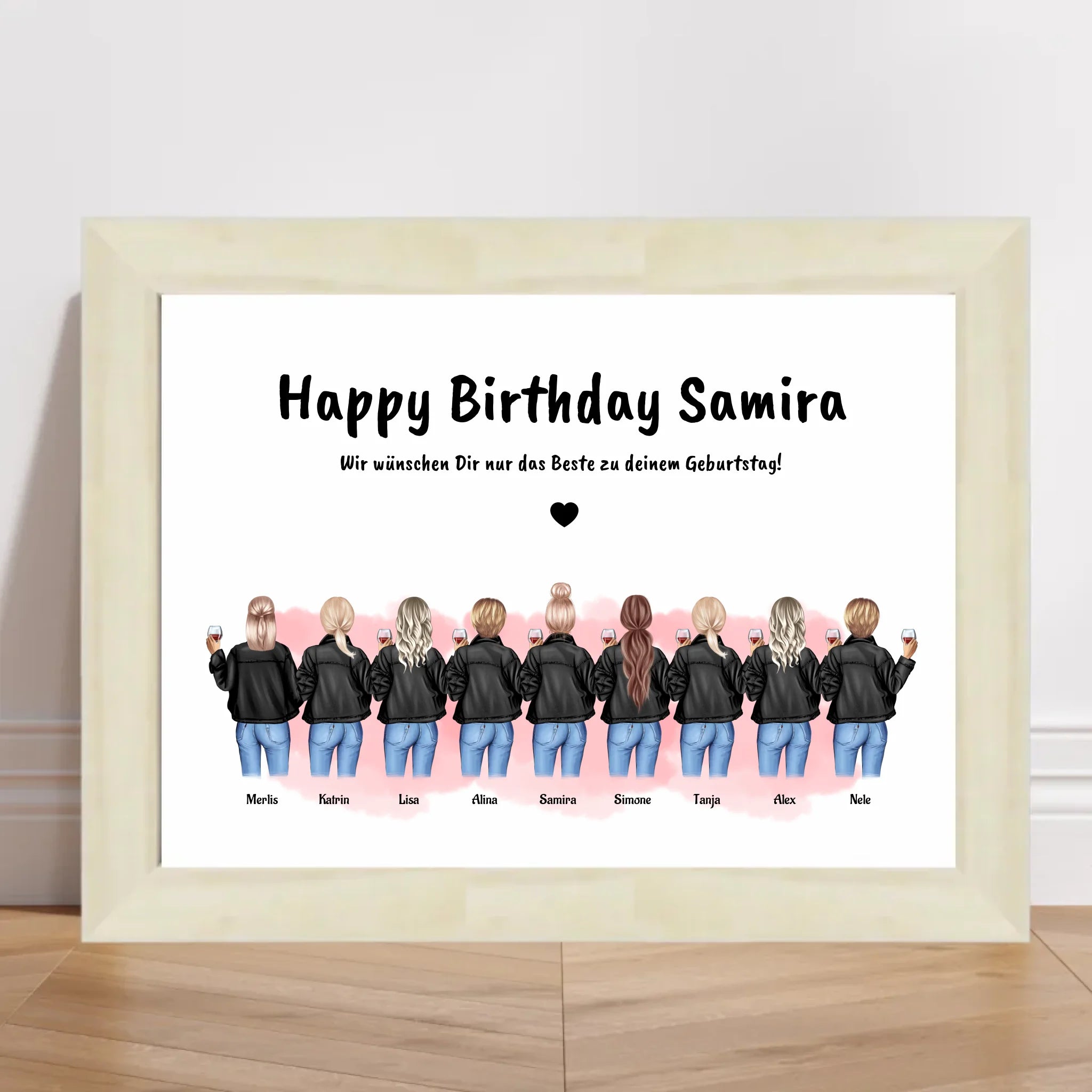 Geschenk Poster 9 Freundinnen personalisiert - Cantty