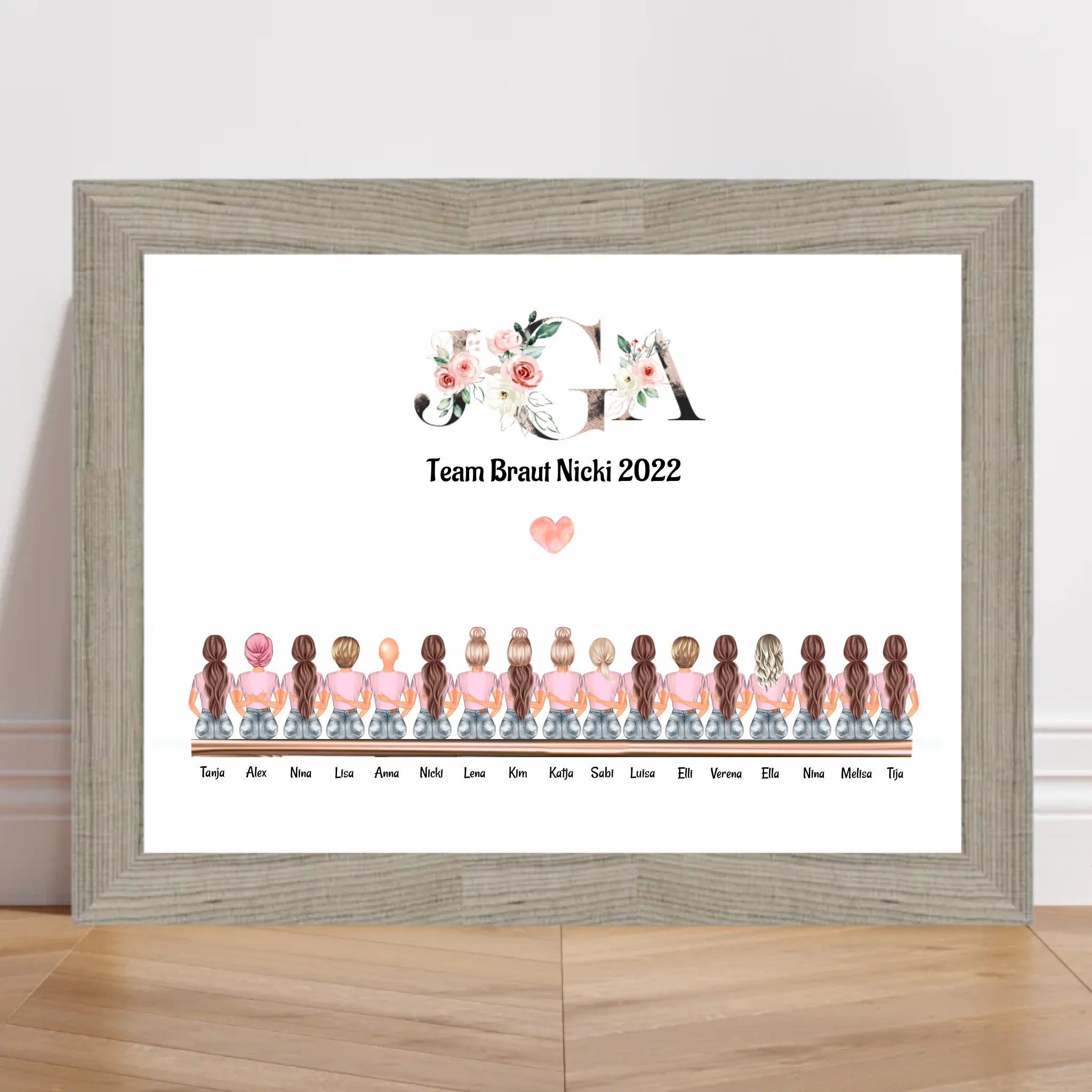 17 Freundinnen Bild Geschenk personalisiert - Cantty