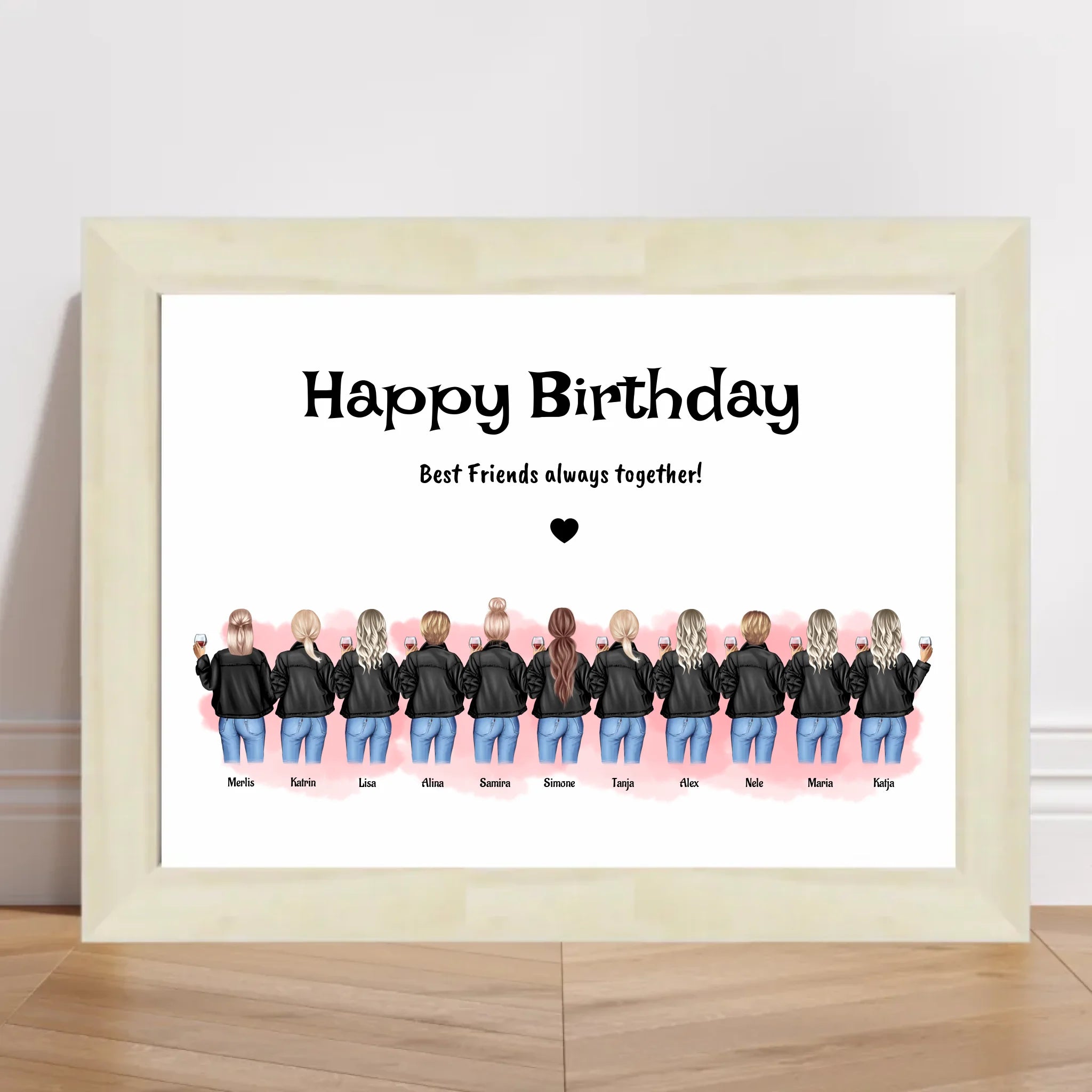 11 Freundinnen Poster personalisiert Geburtstagsgeschenk - Cantty