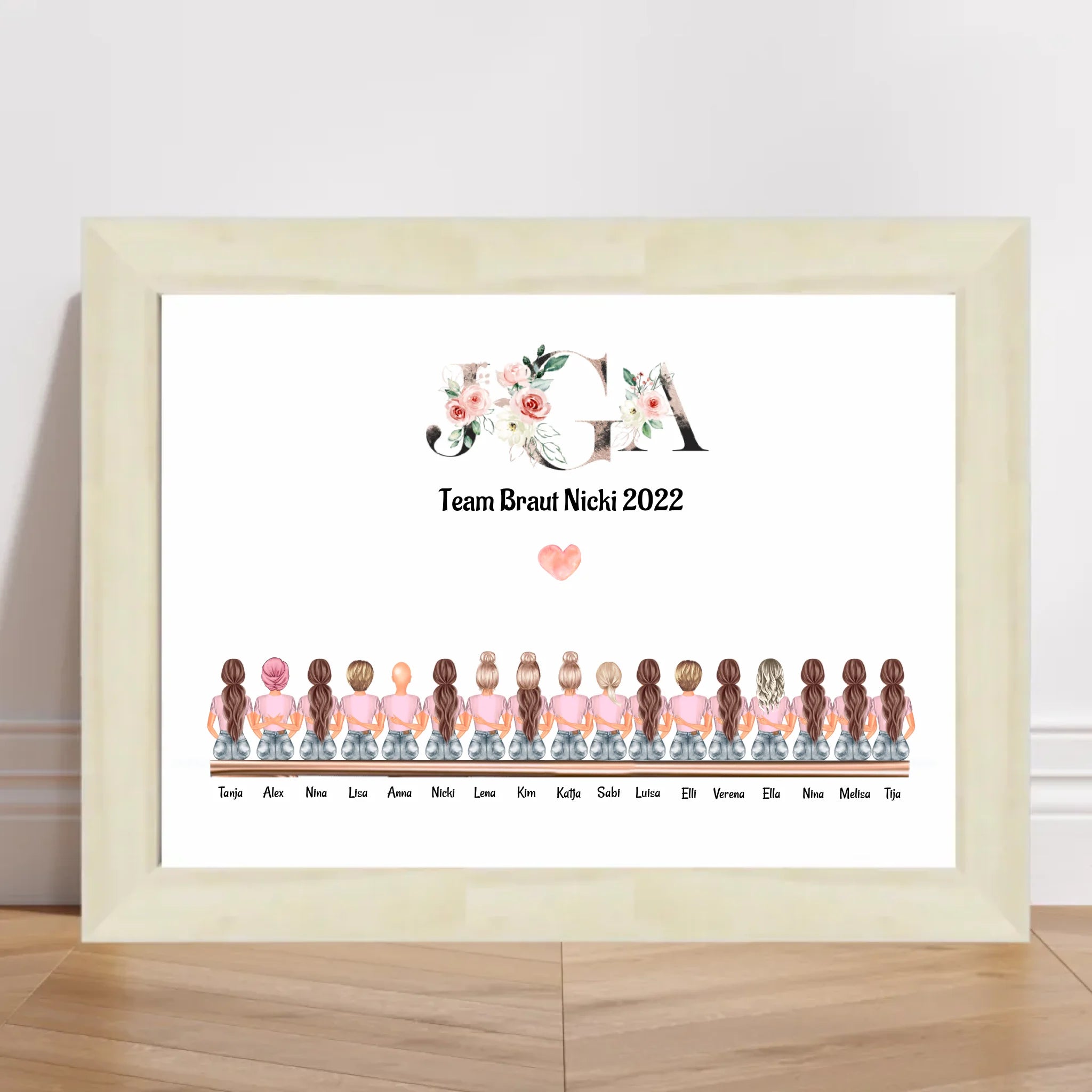 17 Freundinnen Bild Geschenk personalisiert - Cantty