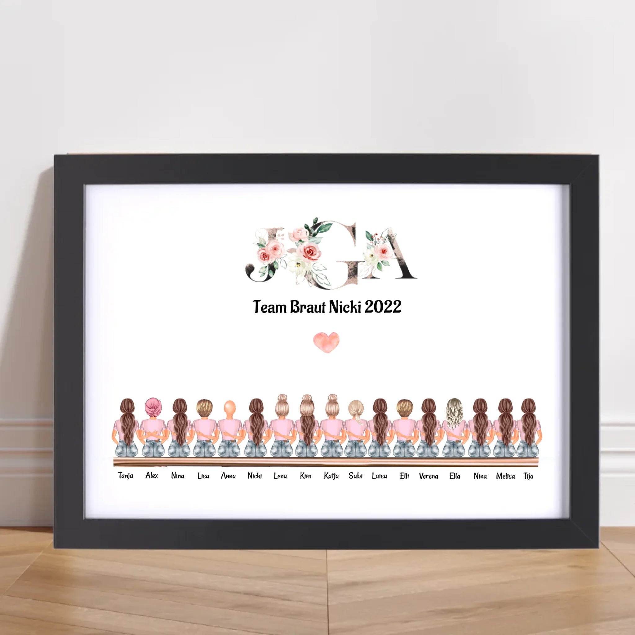 17 Freundinnen Bild Geschenk personalisiert - Cantty