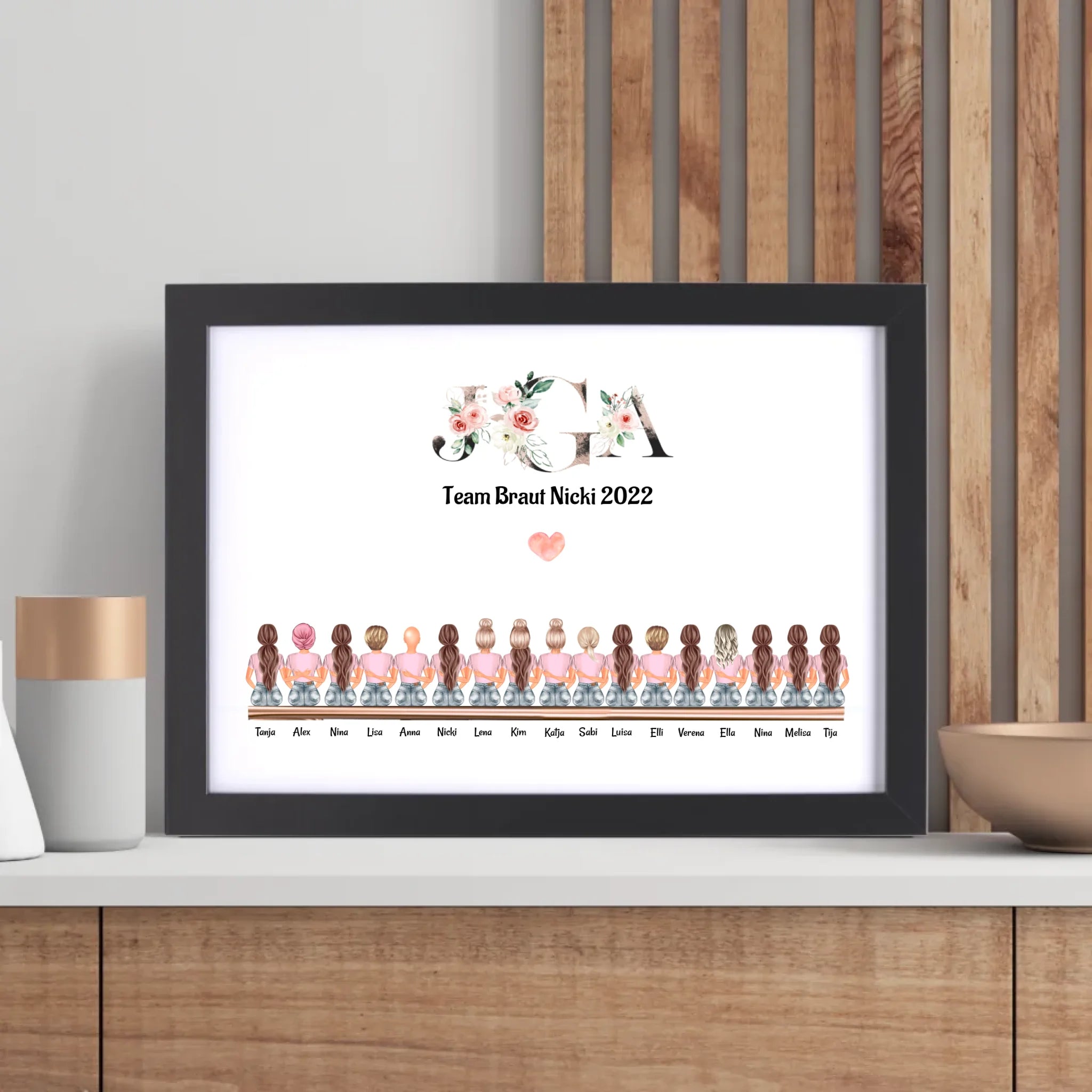 17 Freundinnen Bild Geschenk personalisiert - Cantty