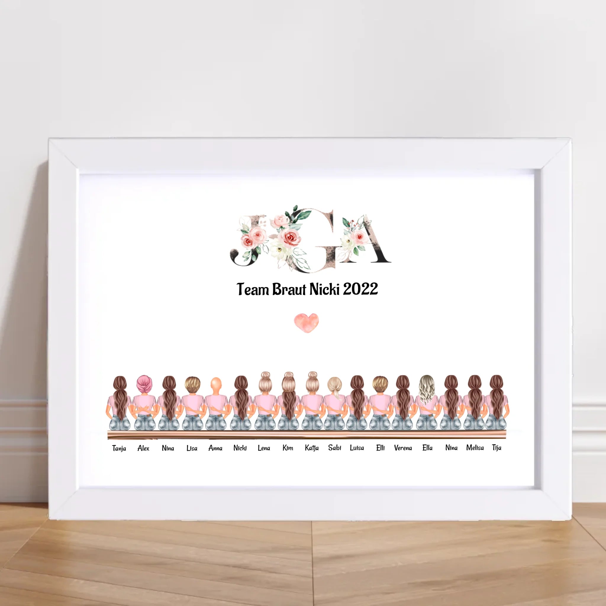 17 Freundinnen Bild Geschenk personalisiert - Cantty