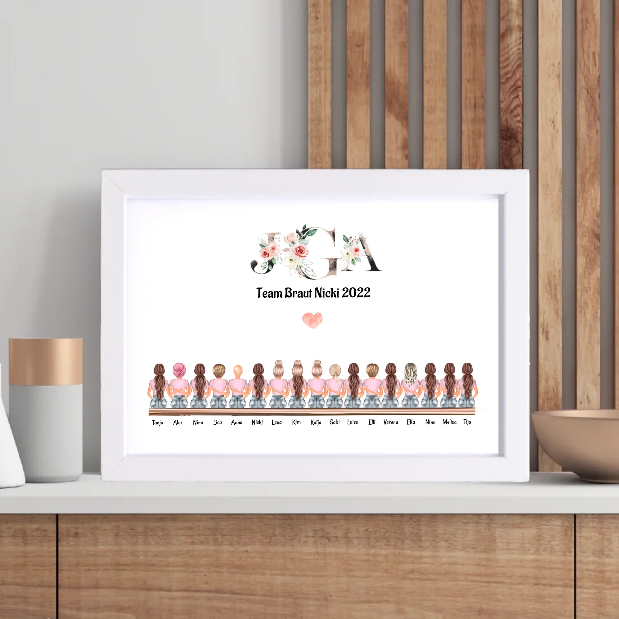 17 Freundinnen Bild Geschenk personalisiert - Cantty