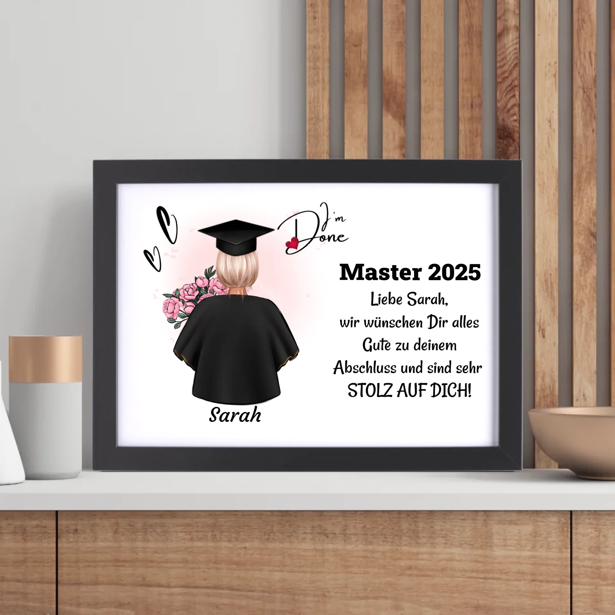 Masterstudium Frau Poster/ Bild / Karte Abschlussgeschenk - Cantty