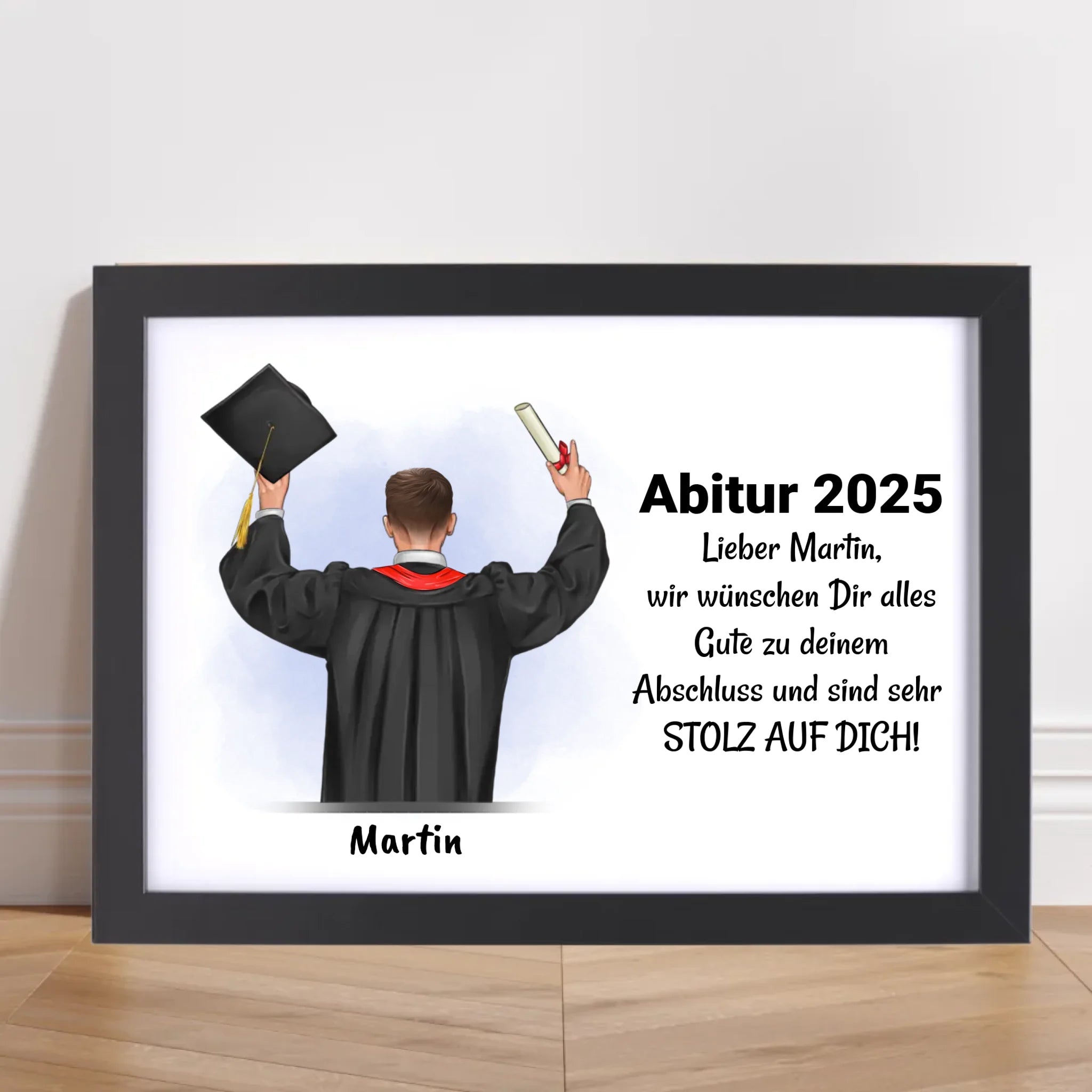 Abitur Junge Geschenk Poster personalisiert - Cantty