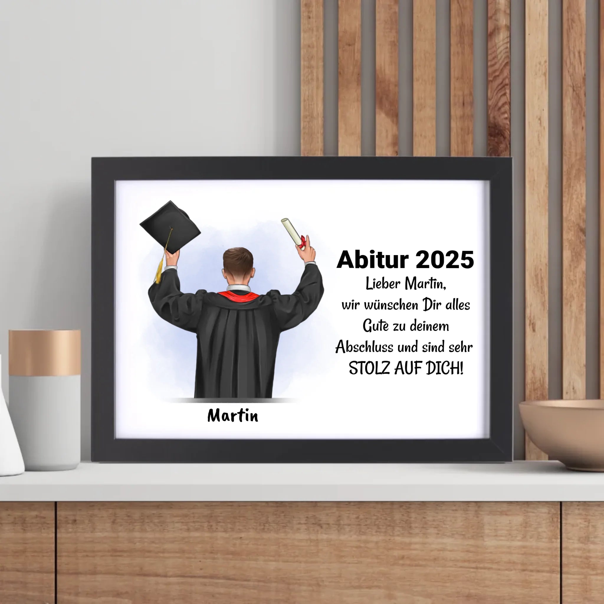 Abitur Junge Geschenk Poster personalisiert - Cantty