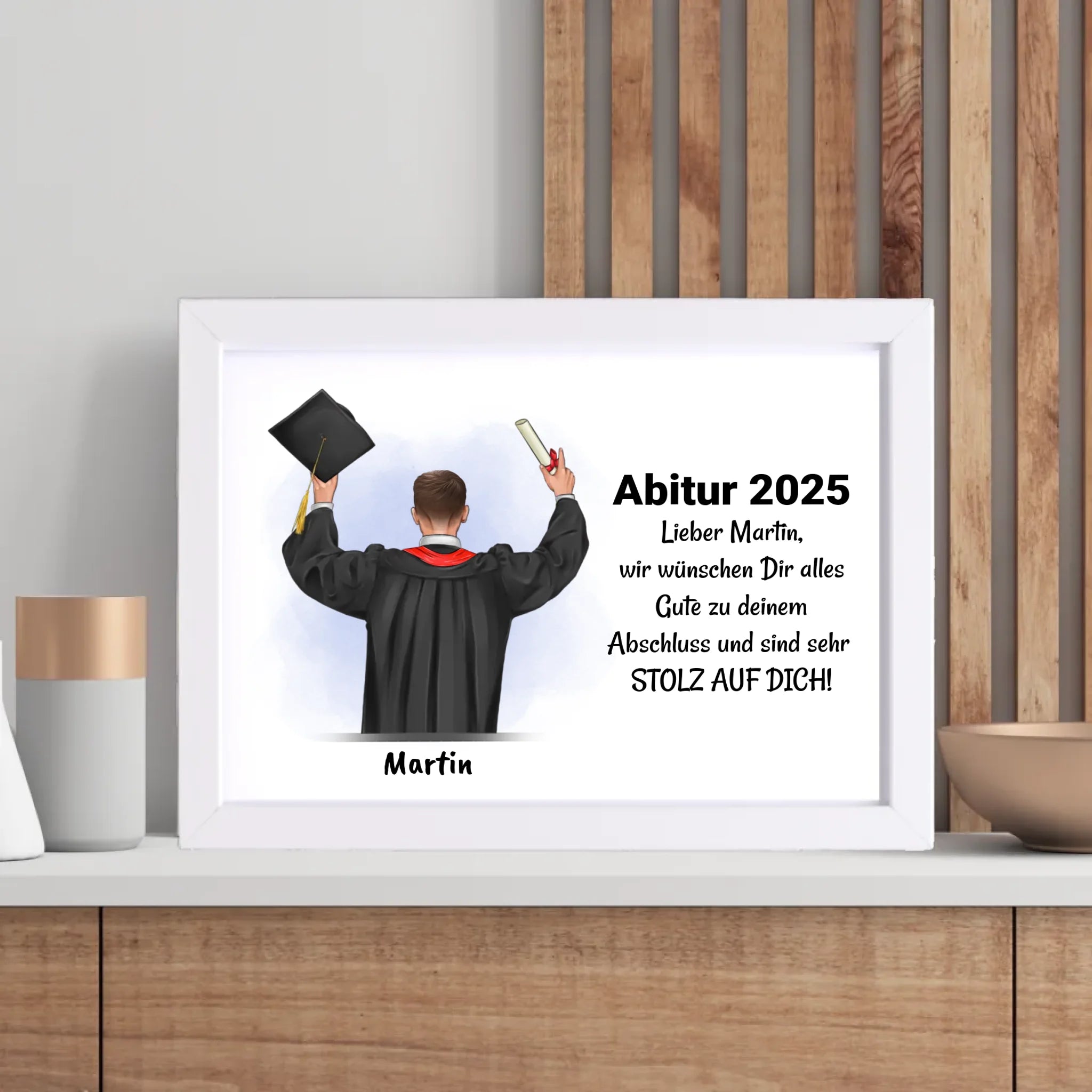 Abitur Junge Geschenk Poster personalisiert - Cantty