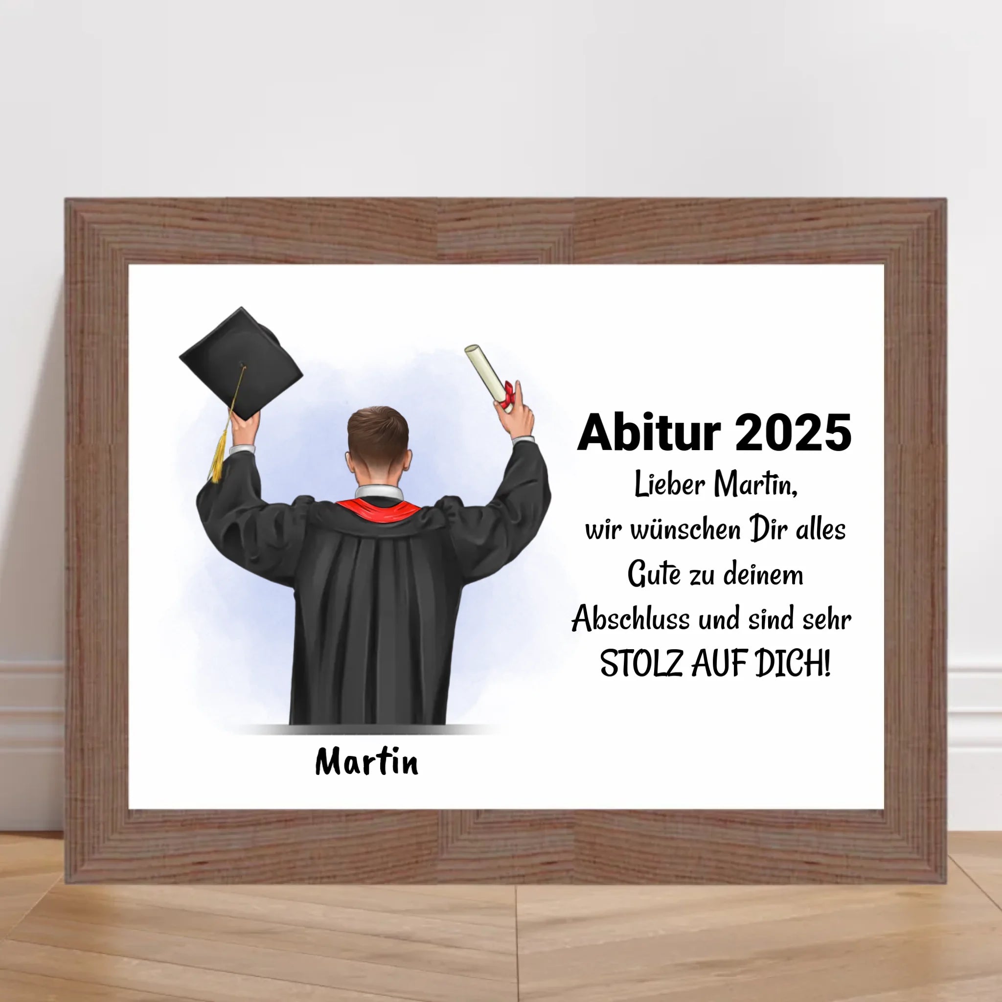 Abitur Junge Geschenk Poster personalisiert - Cantty