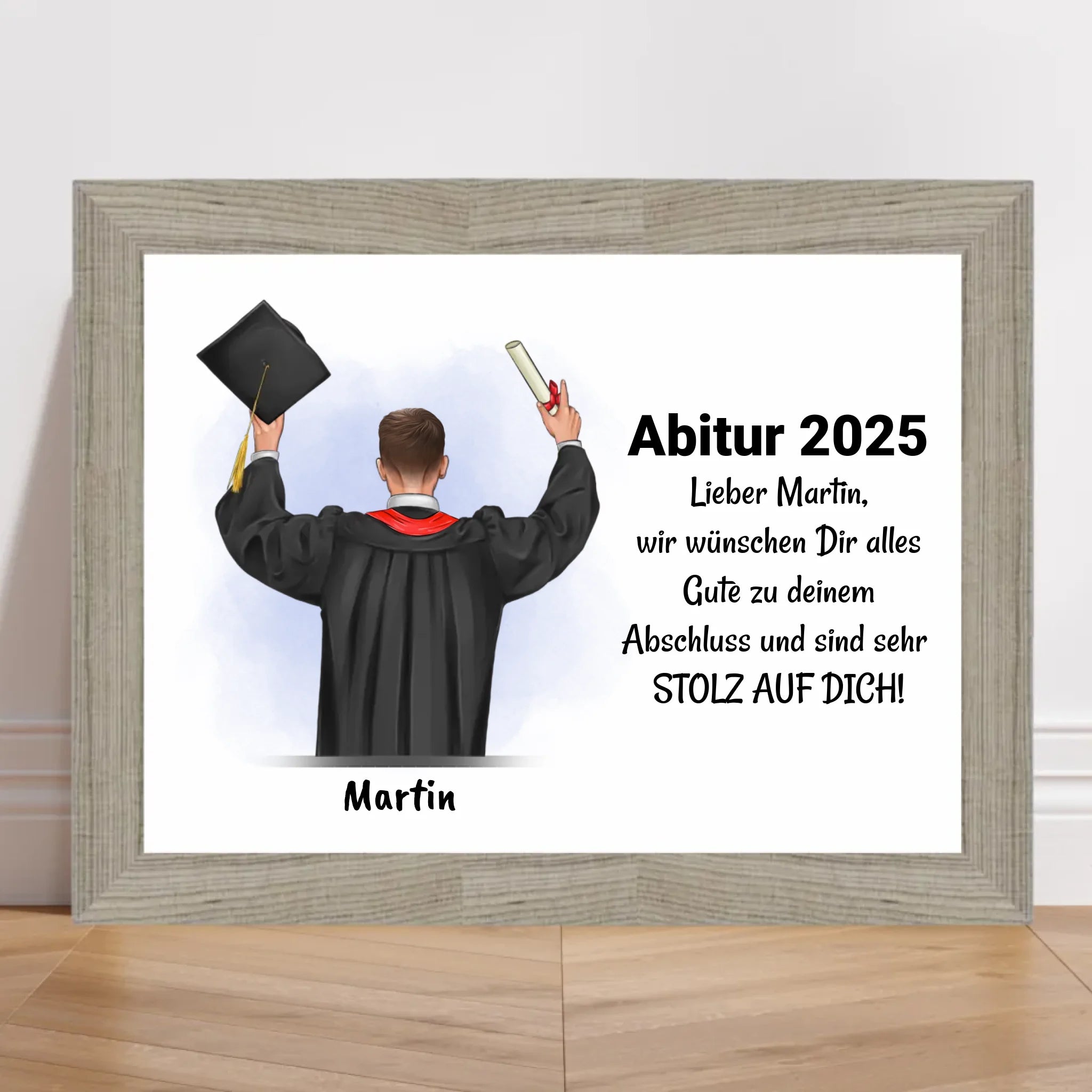 Abitur Junge Geschenk Poster personalisiert - Cantty