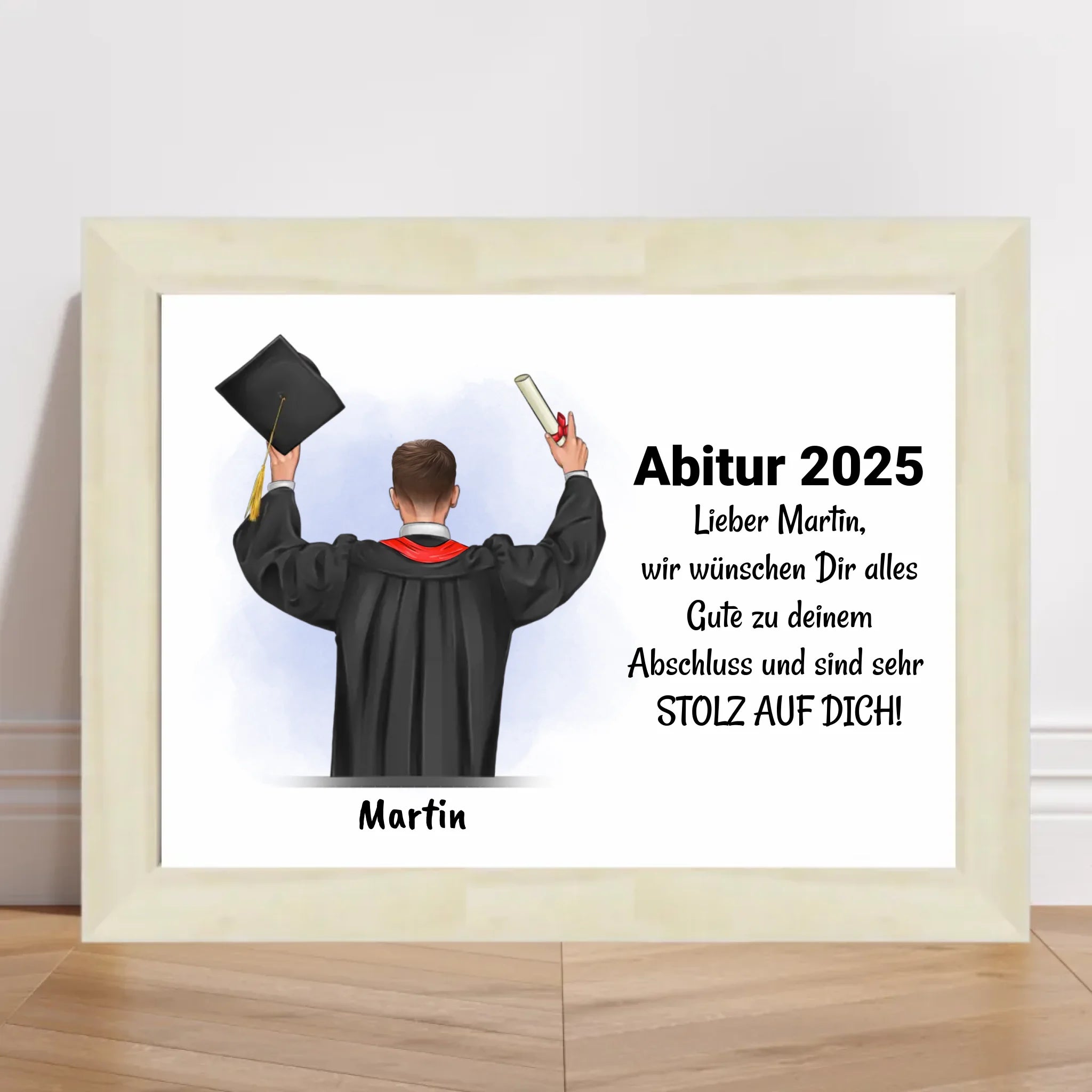 Abitur Junge Geschenk Poster personalisiert - Cantty