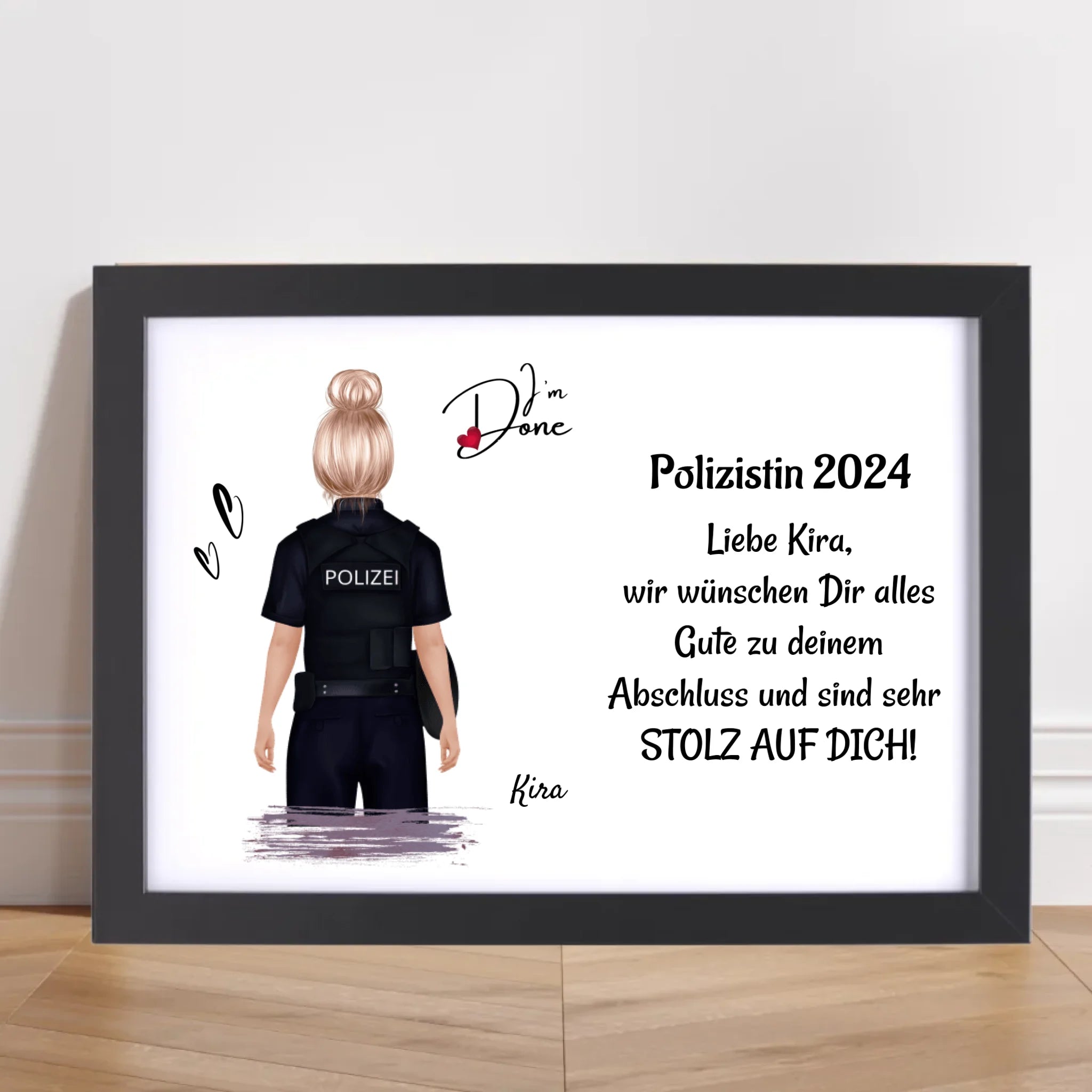 Polizei Frau Ausbildung Abschlussgeschenk Poster / Bild / Karte - Cantty