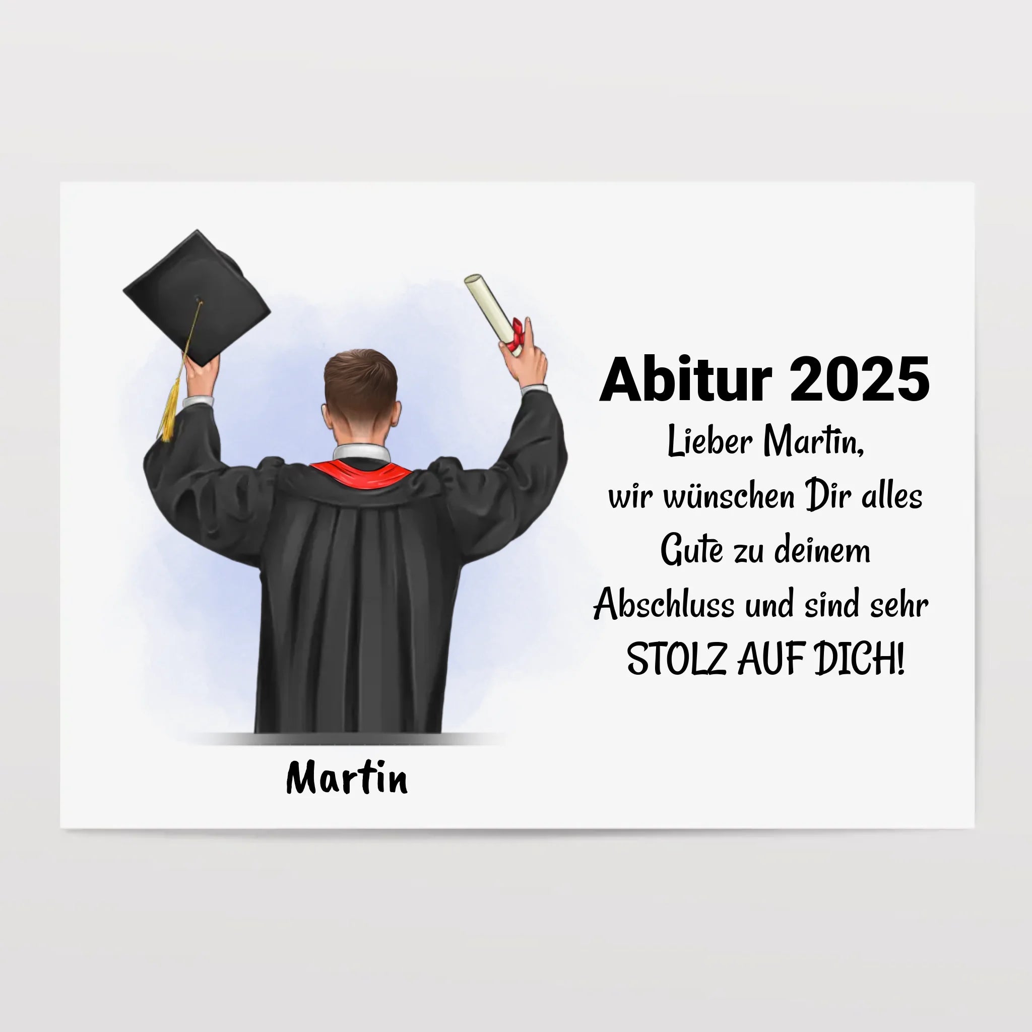 Abitur Junge Geschenk Poster personalisiert - Cantty