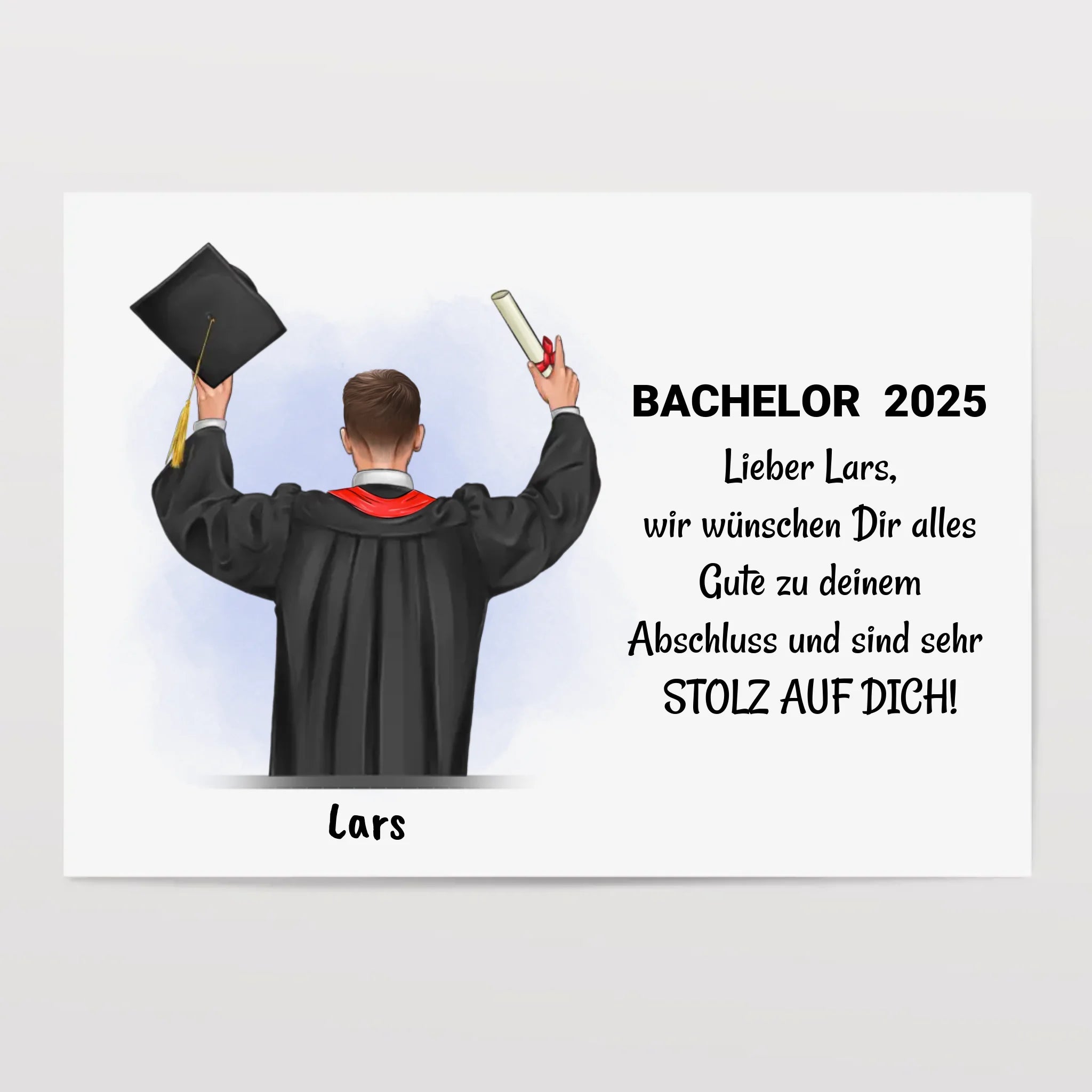 Personalisiertes Bachelor Abschlussgeschenk für Junge - Cantty