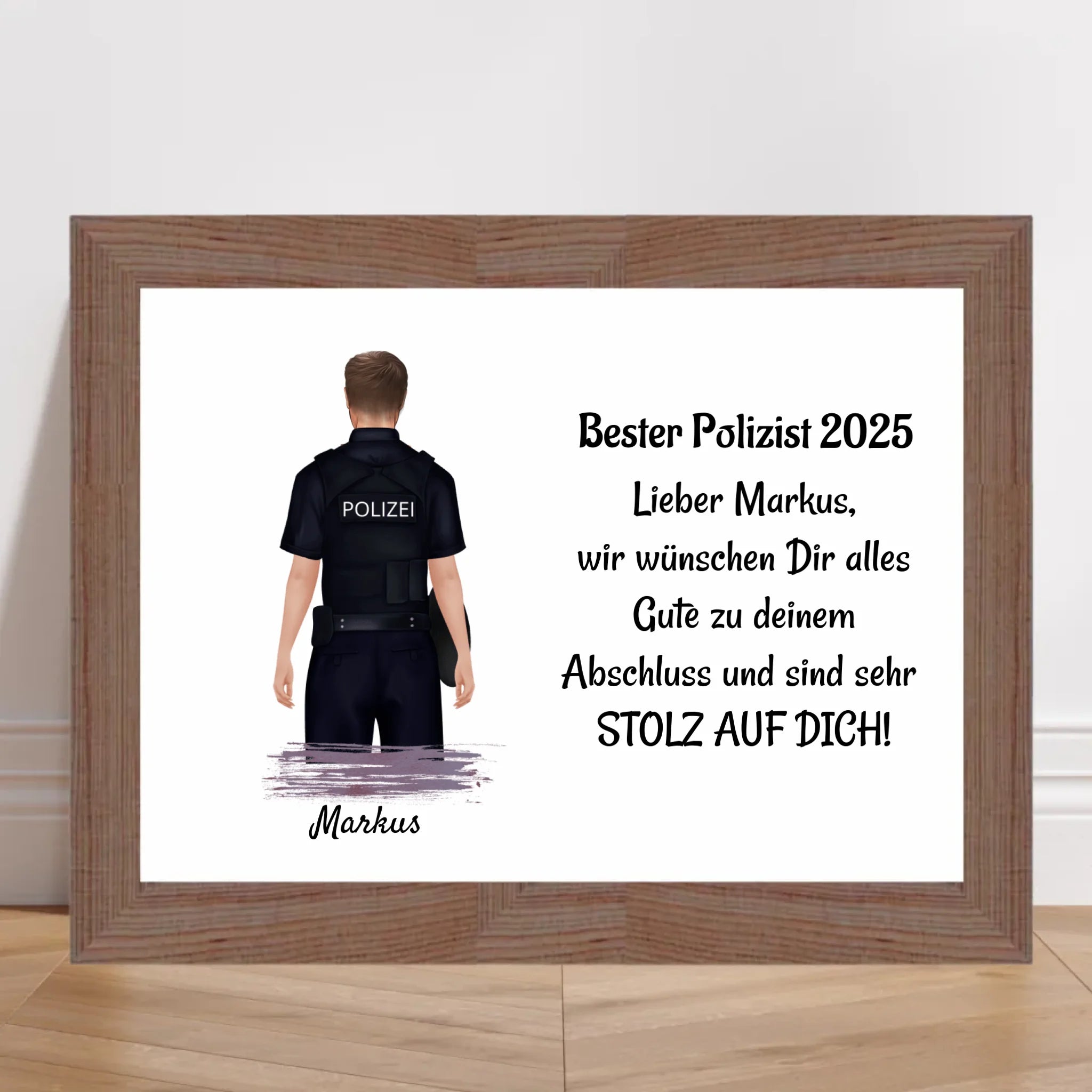 Polizist Mann Ausbildung Abschluss Geschenk Poster - Cantty