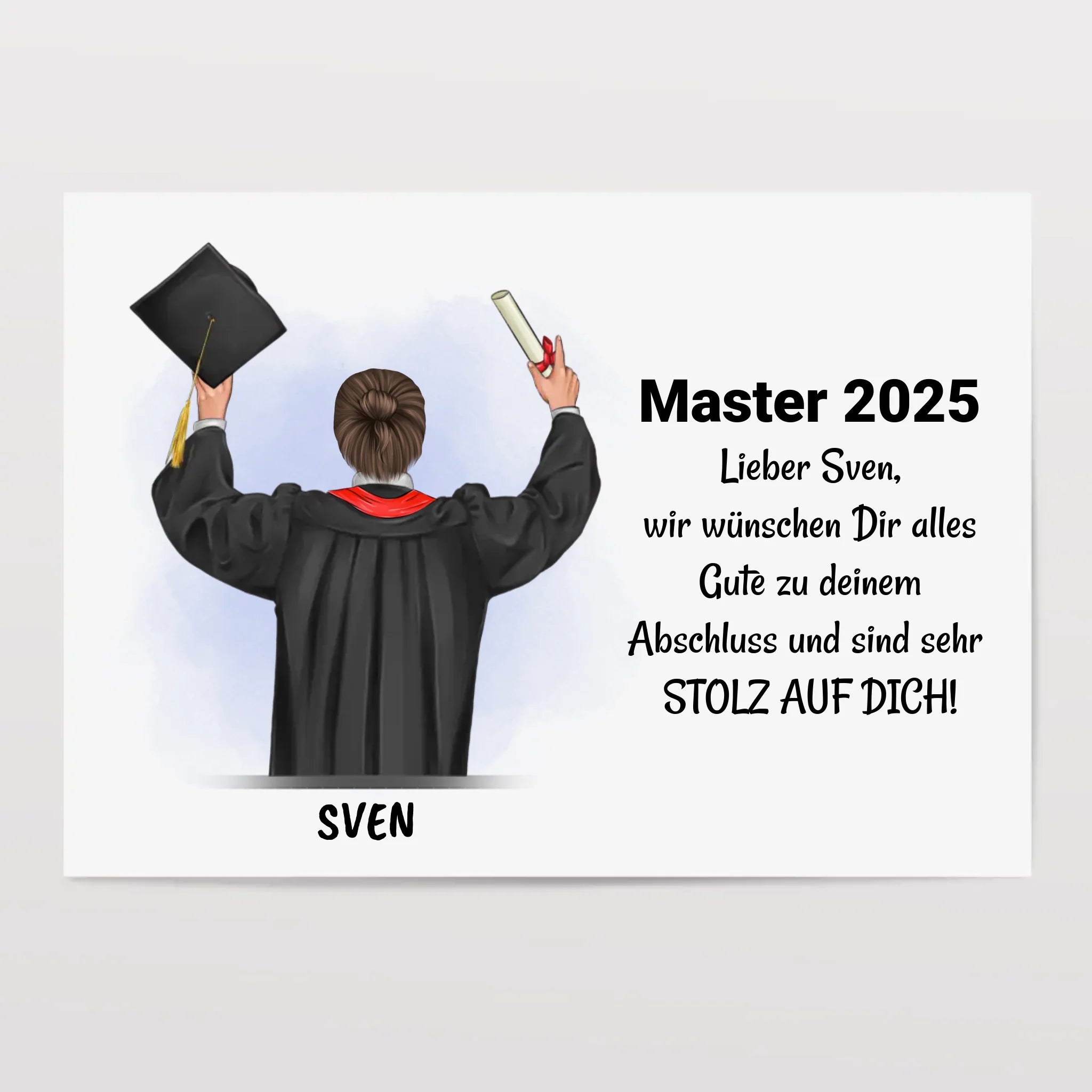 Mann Masterstudium Abschlussgeschenk Poster - Cantty
