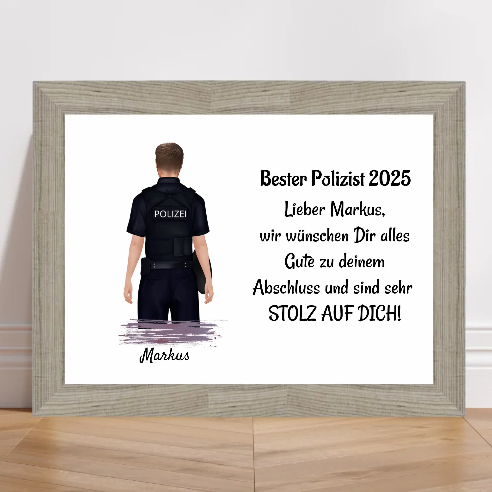 Polizist Mann Ausbildung Abschluss Geschenk Poster - Cantty