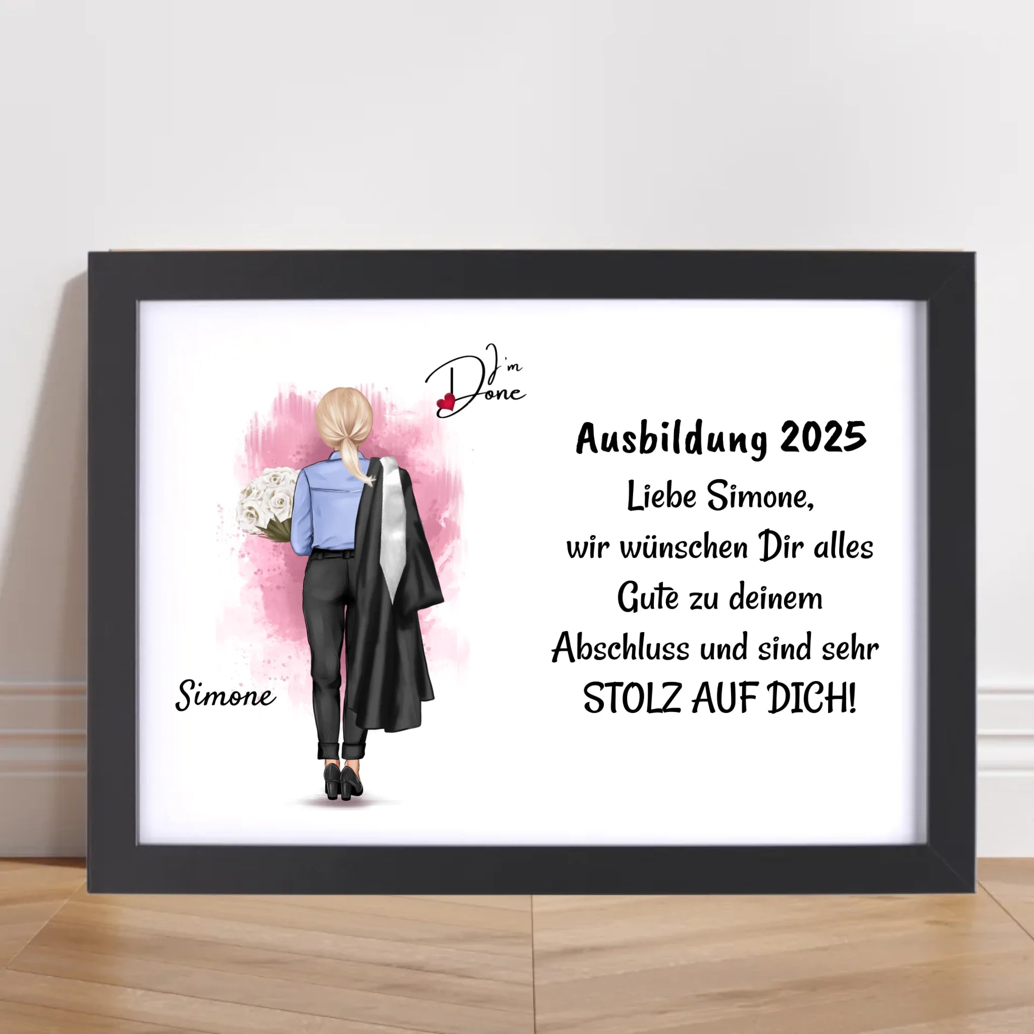 Berufsausbildung bestanden Abschlussgeschenk Poster Bild Karte für Frau - Cantty