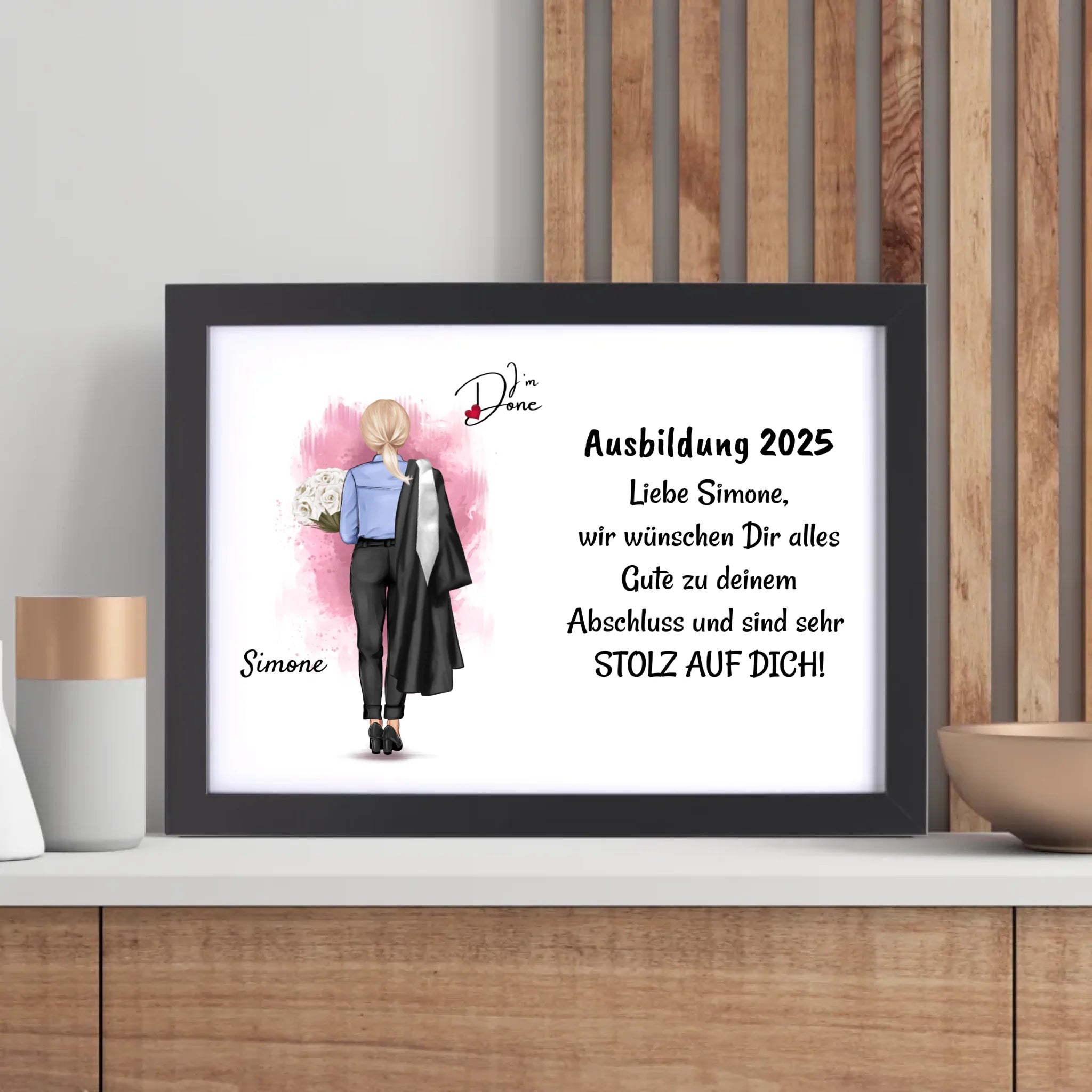 Berufsausbildung bestanden Abschlussgeschenk Poster Bild Karte für Frau - Cantty