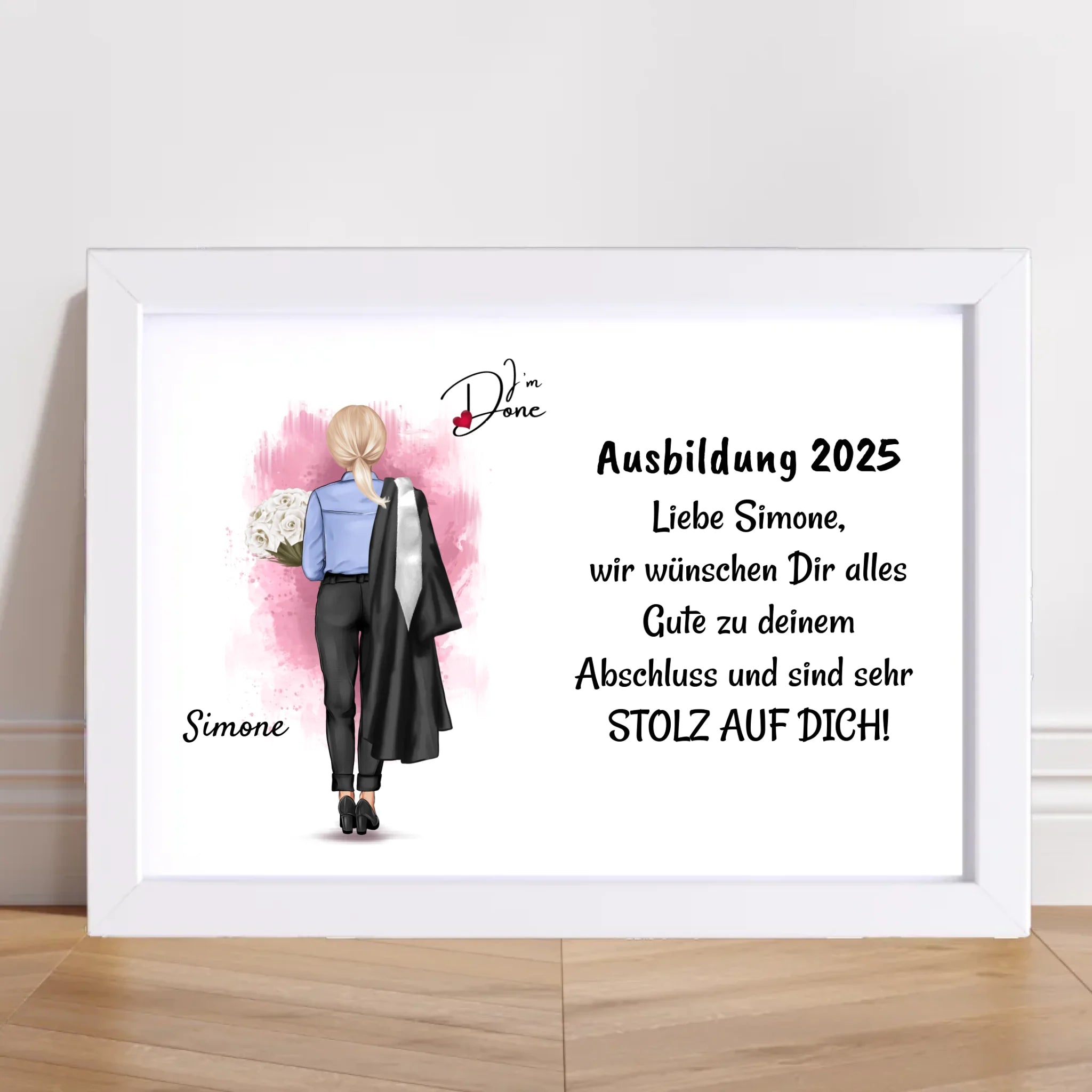 Berufsausbildung bestanden Abschlussgeschenk Poster Bild Karte für Frau - Cantty