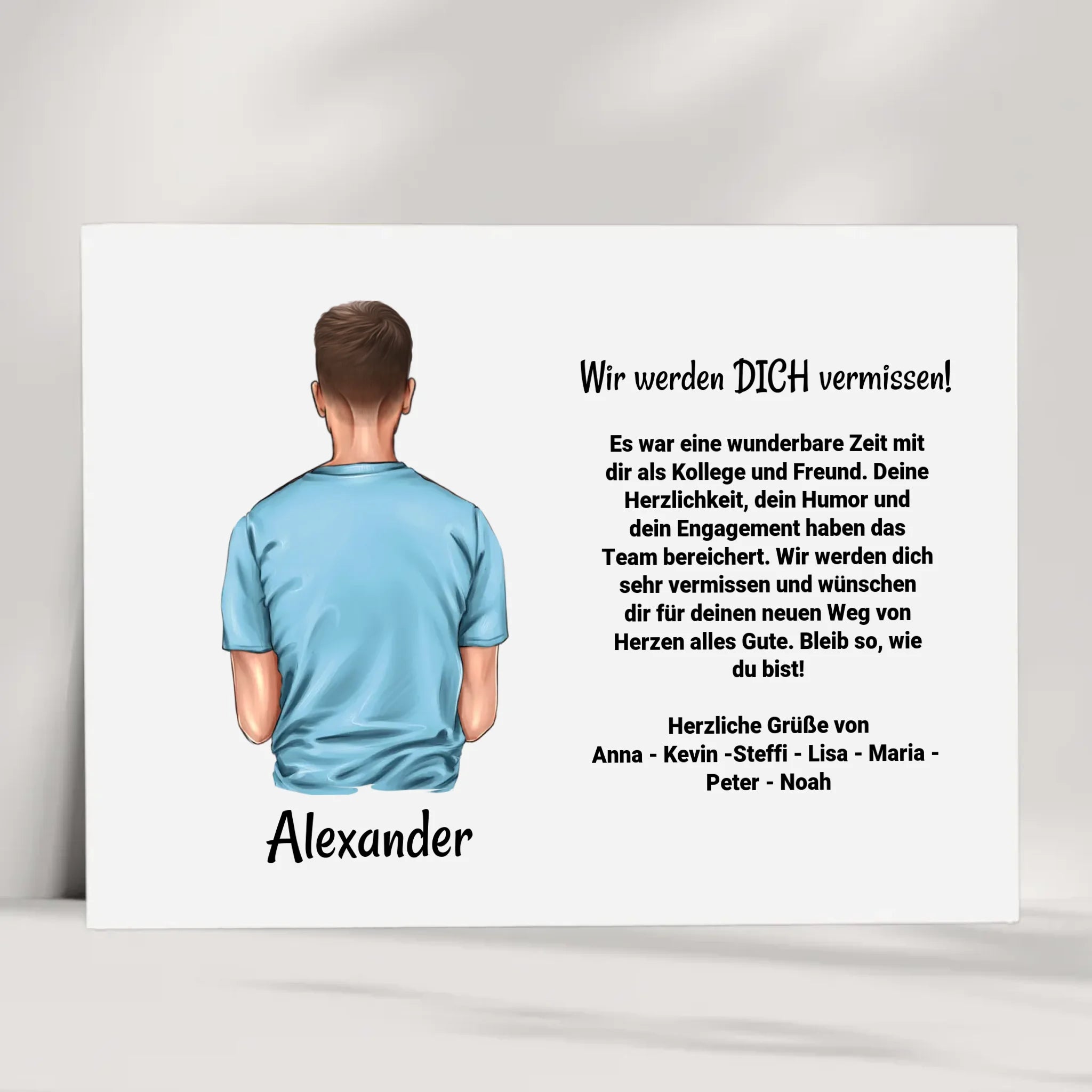 Kollege Mann Abschied Geschenk Poster Bild Karte personalisiert - Cantty