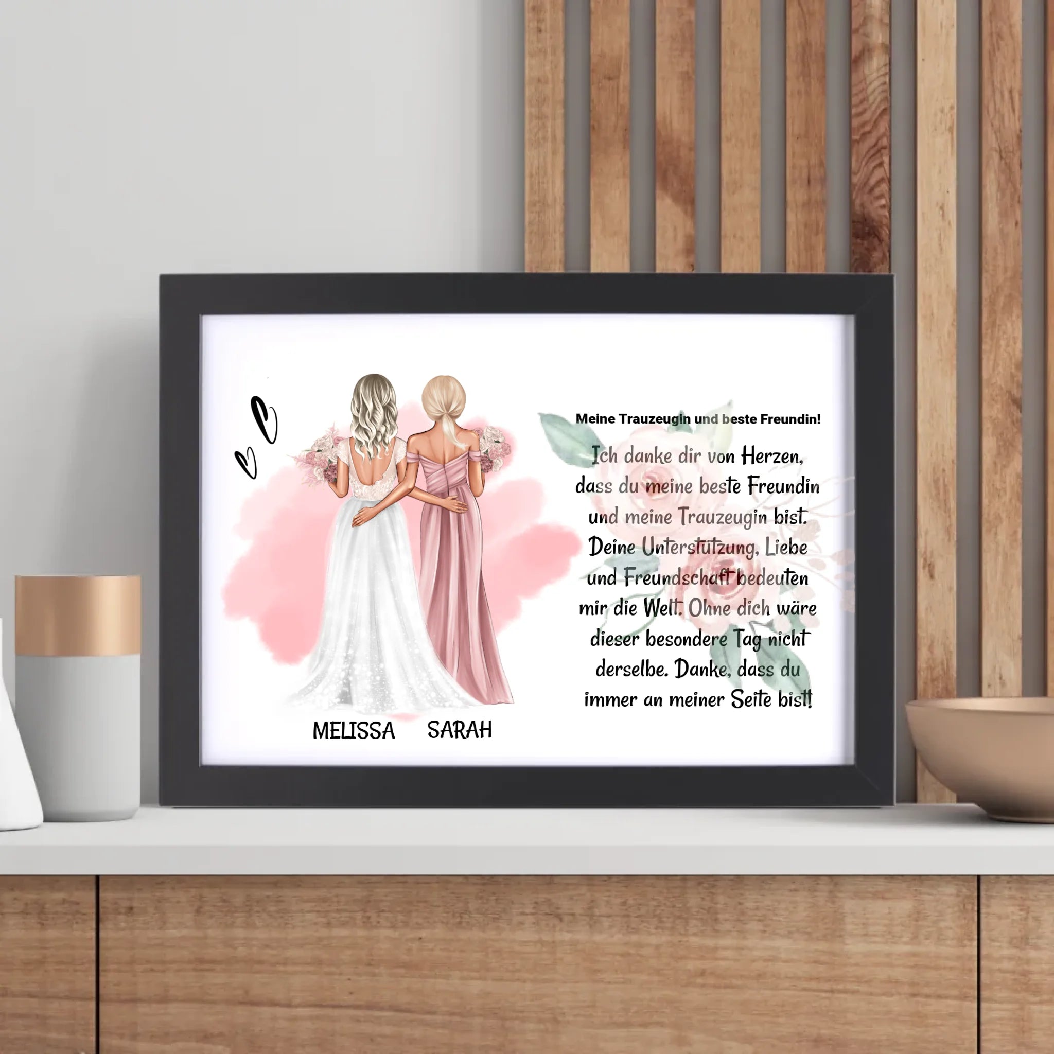 Trauzeugin Danke Poster Karte Bild Geschenk personalisiert von Braut - Cantty