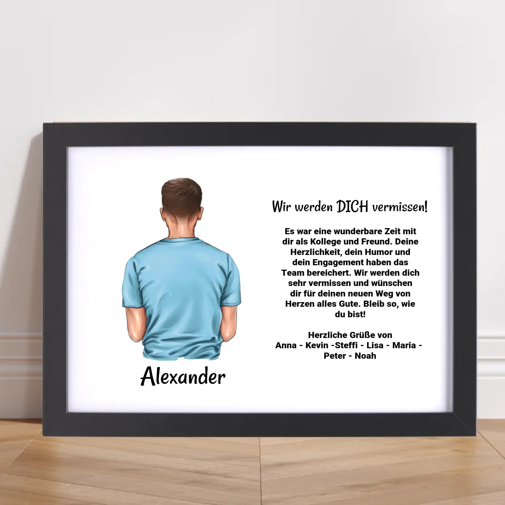 Kollege Mann Abschied Geschenk Poster Bild Karte personalisiert - Cantty