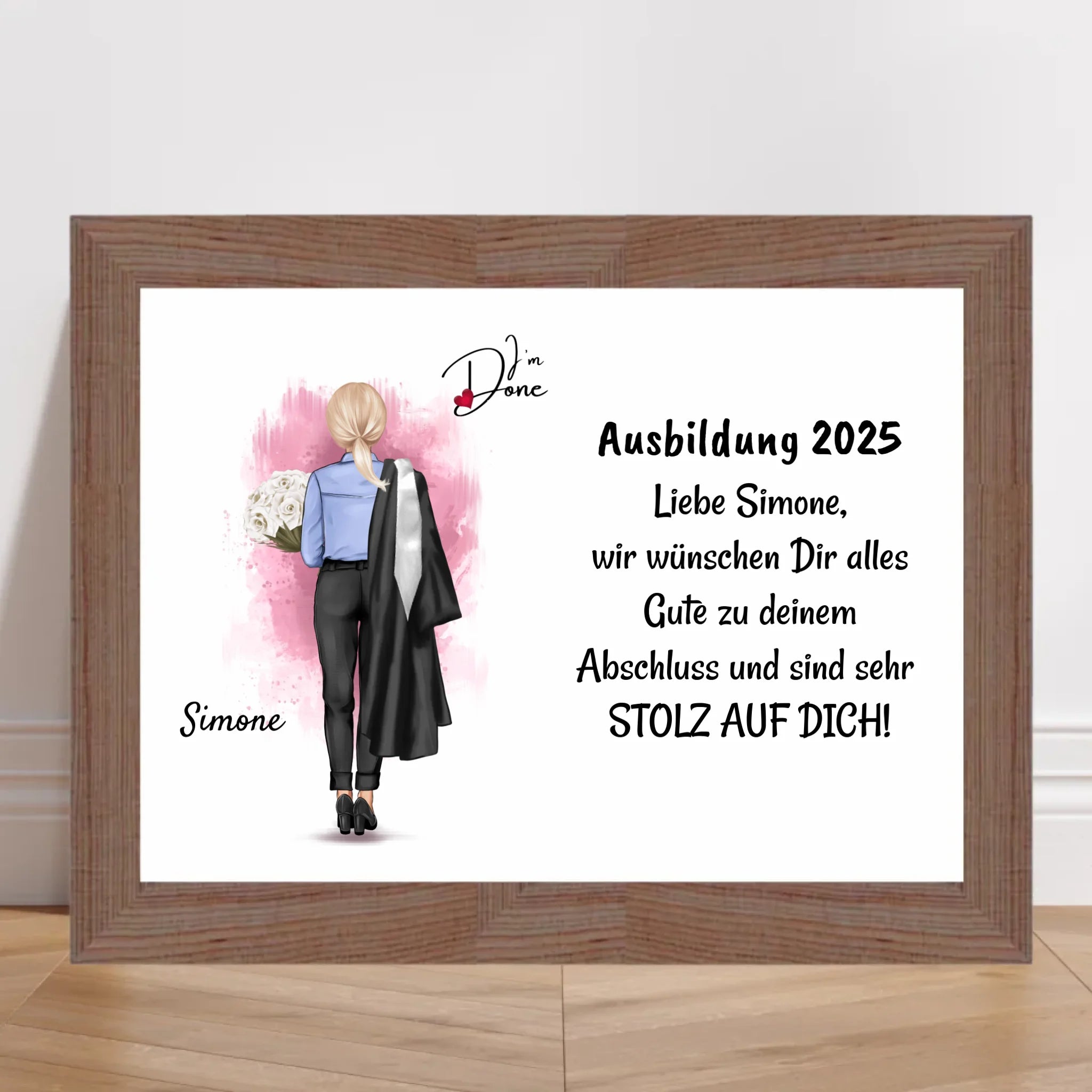 Berufsausbildung bestanden Abschlussgeschenk Poster Bild Karte für Frau - Cantty