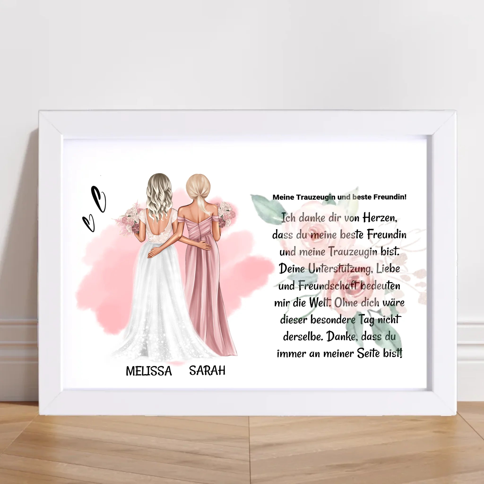 Trauzeugin Danke Poster Karte Bild Geschenk personalisiert von Braut - Cantty