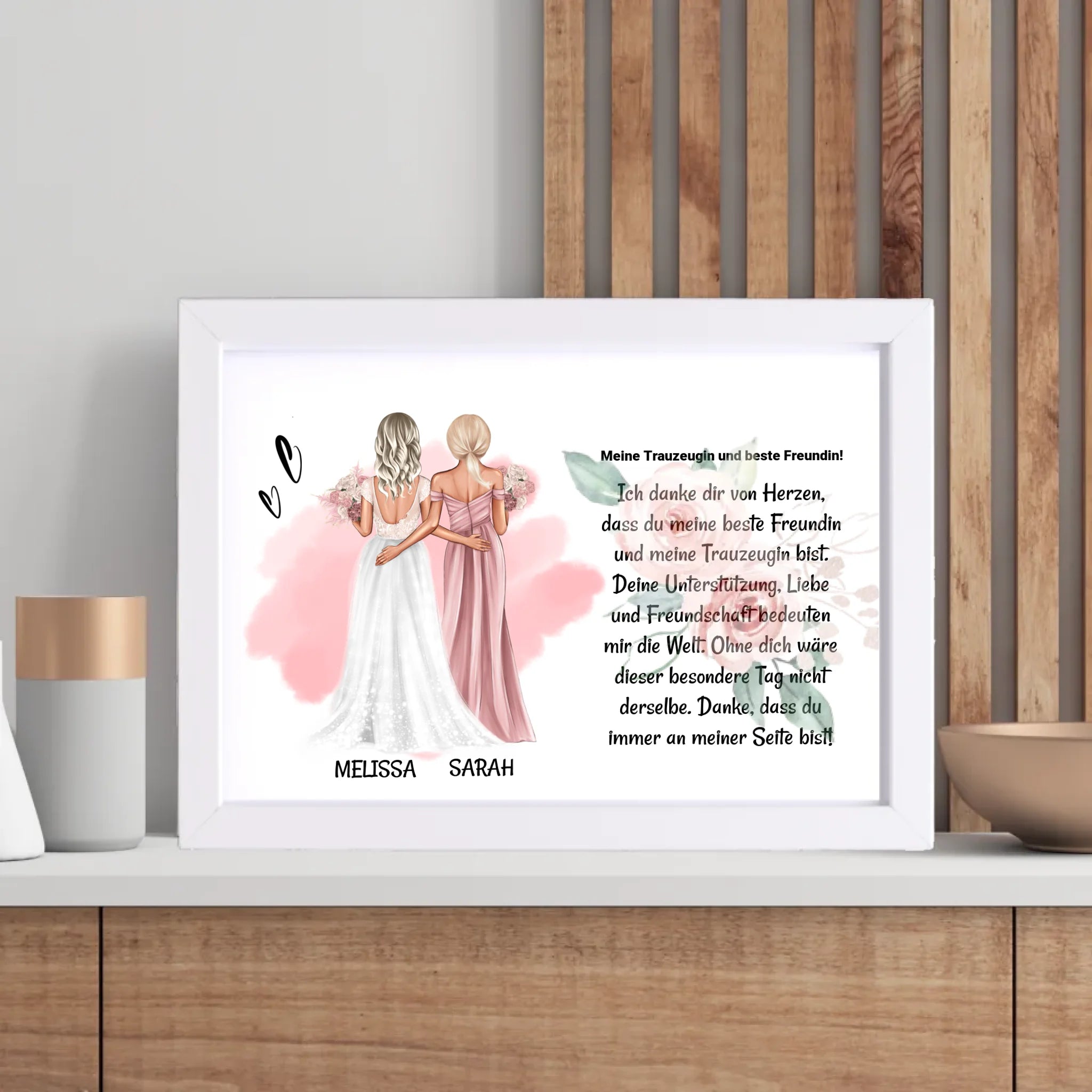 Trauzeugin Danke Poster Karte Bild Geschenk personalisiert von Braut - Cantty