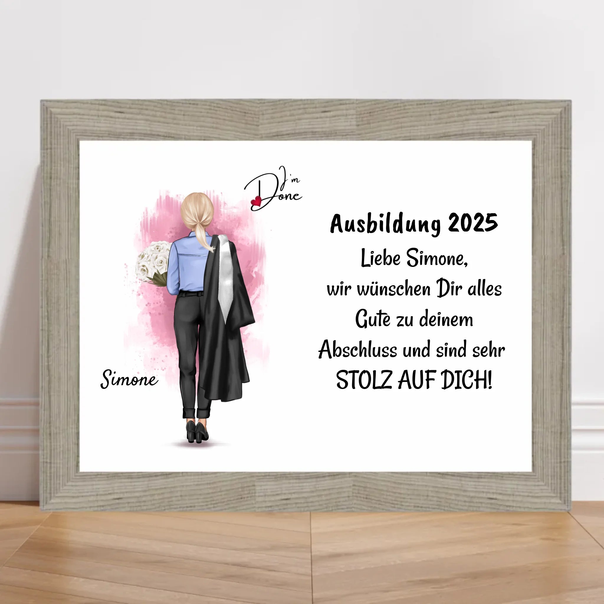 Berufsausbildung bestanden Abschlussgeschenk Poster Bild Karte für Frau - Cantty