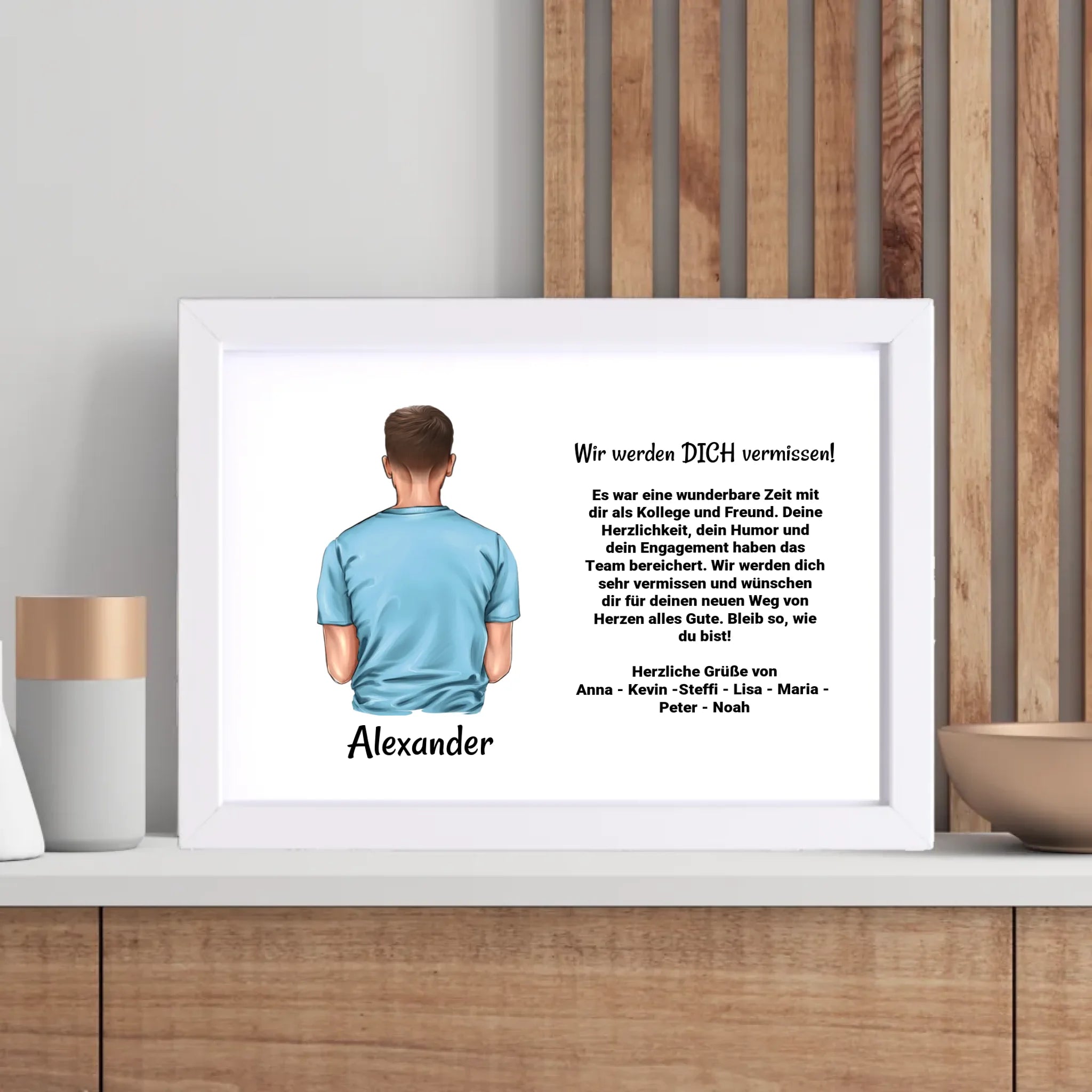 Kollege Mann Abschied Geschenk Poster Bild Karte personalisiert - Cantty