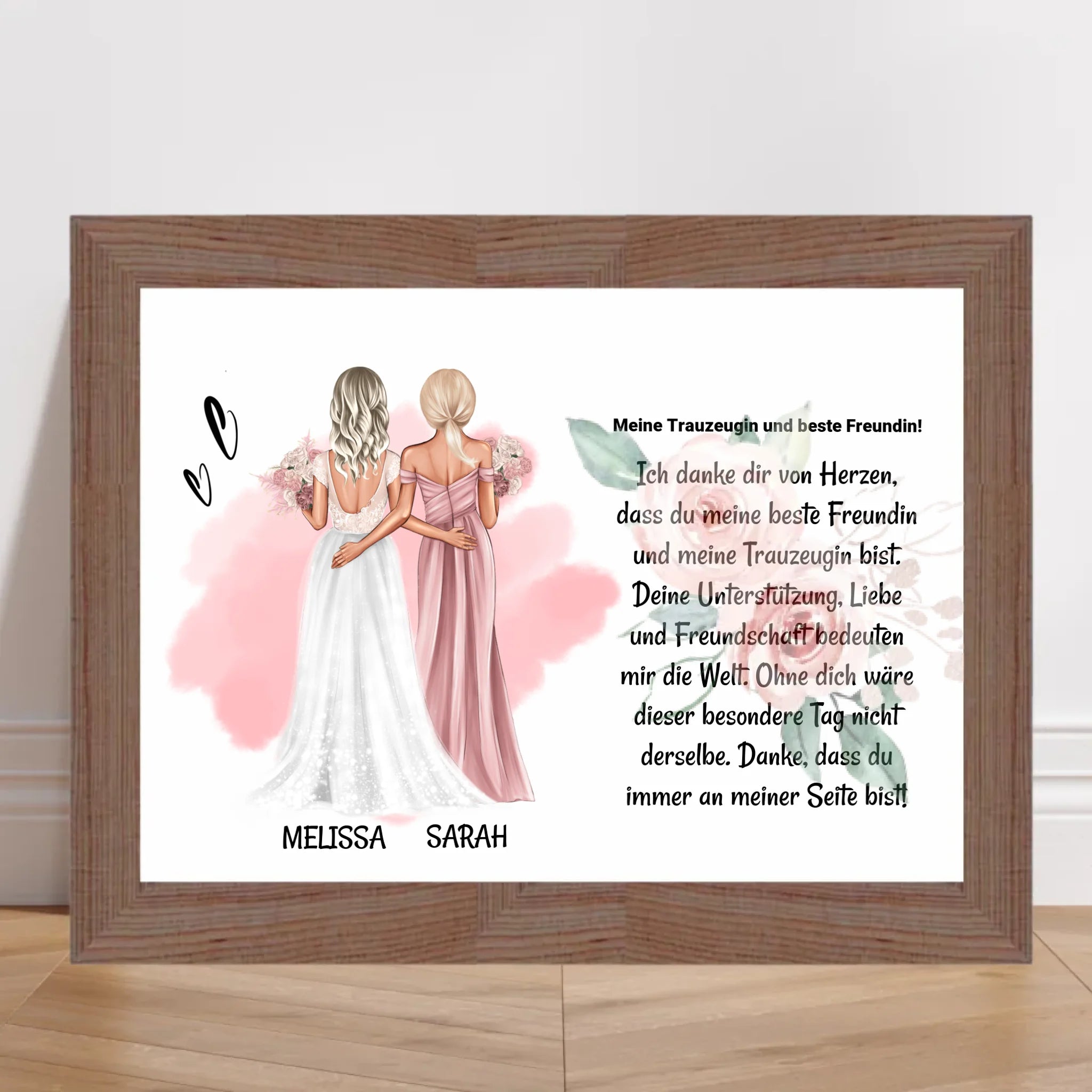 Trauzeugin Danke Poster Karte Bild Geschenk personalisiert von Braut - Cantty