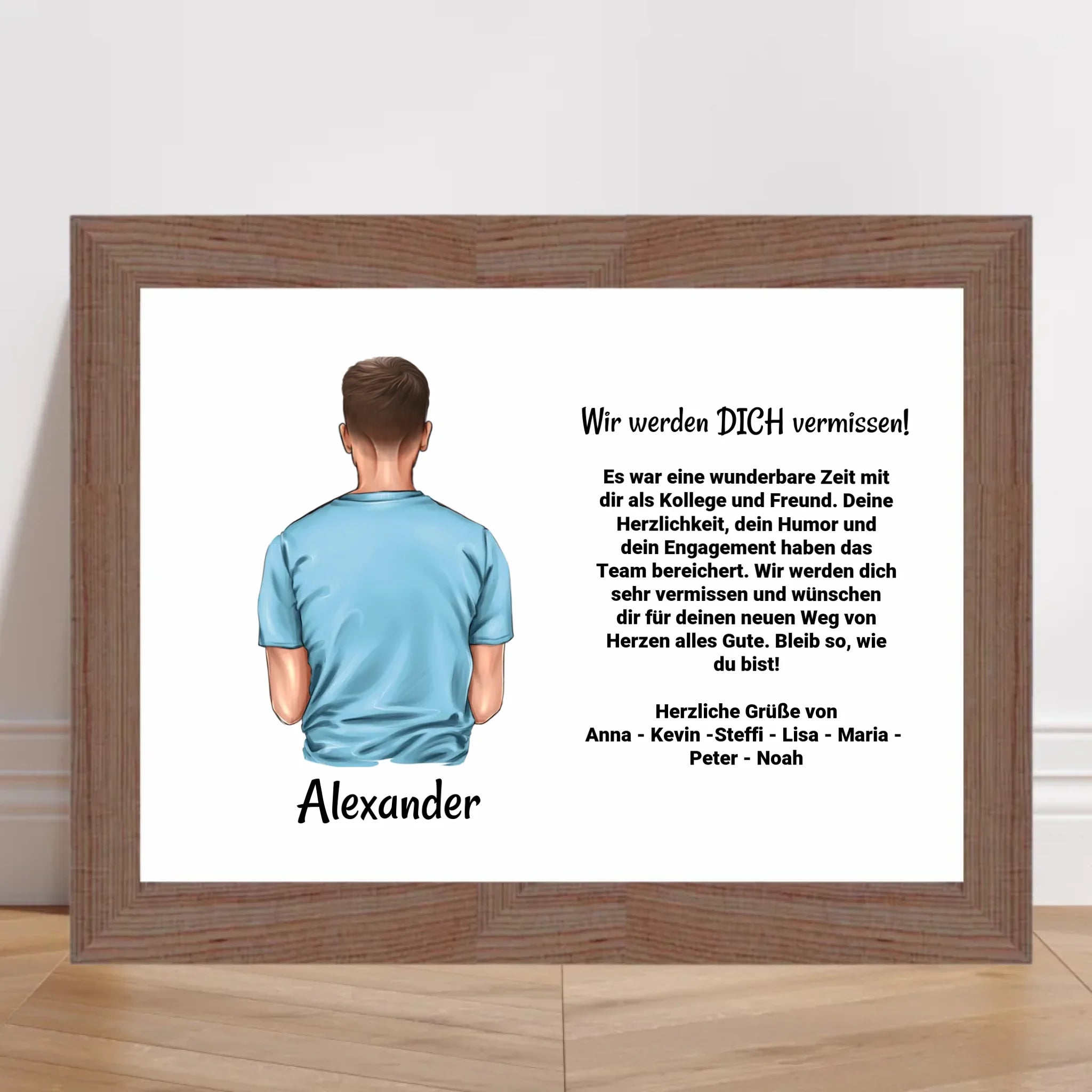 Kollege Mann Abschied Geschenk Poster Bild Karte personalisiert - Cantty