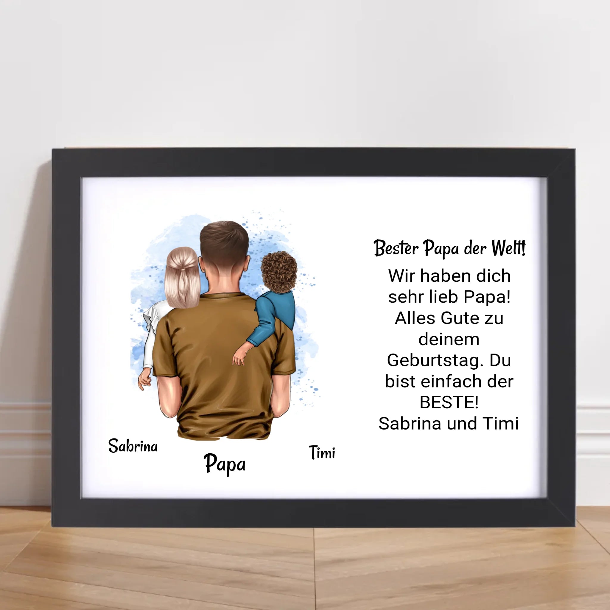 Papa Kinder Poster Bild Karte Geschenk personalisiert - Cantty
