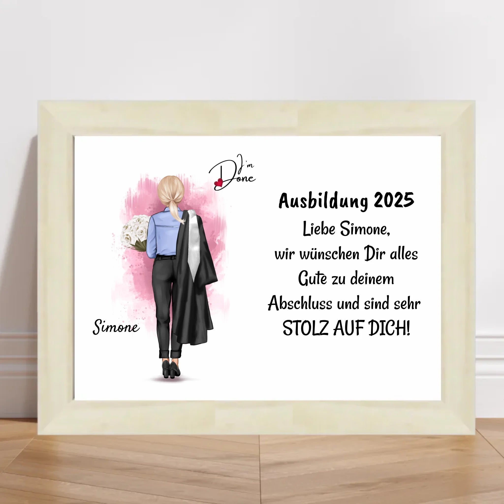 Berufsausbildung bestanden Abschlussgeschenk Poster Bild Karte für Frau - Cantty