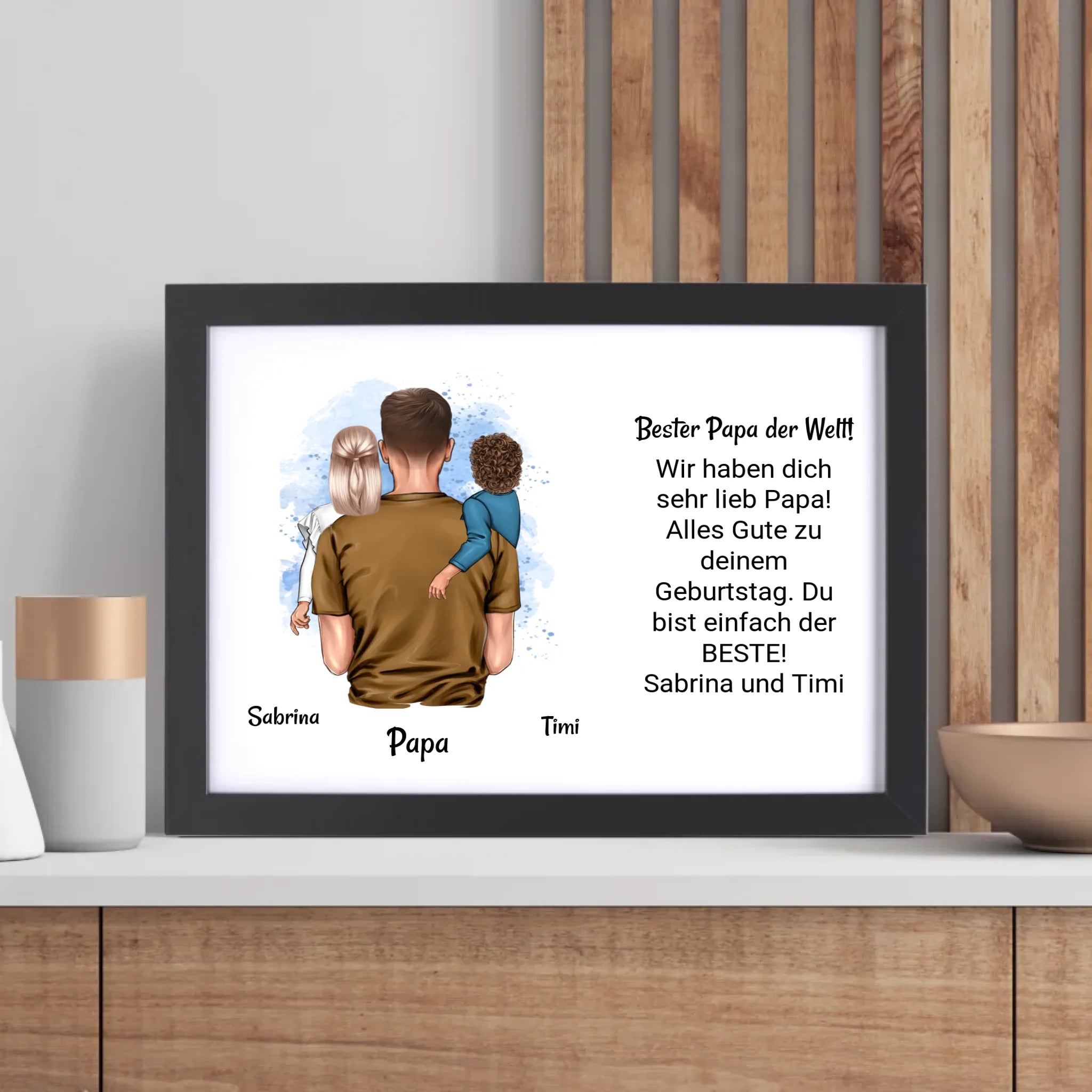 Papa Kinder Poster Bild Karte Geschenk personalisiert - Cantty
