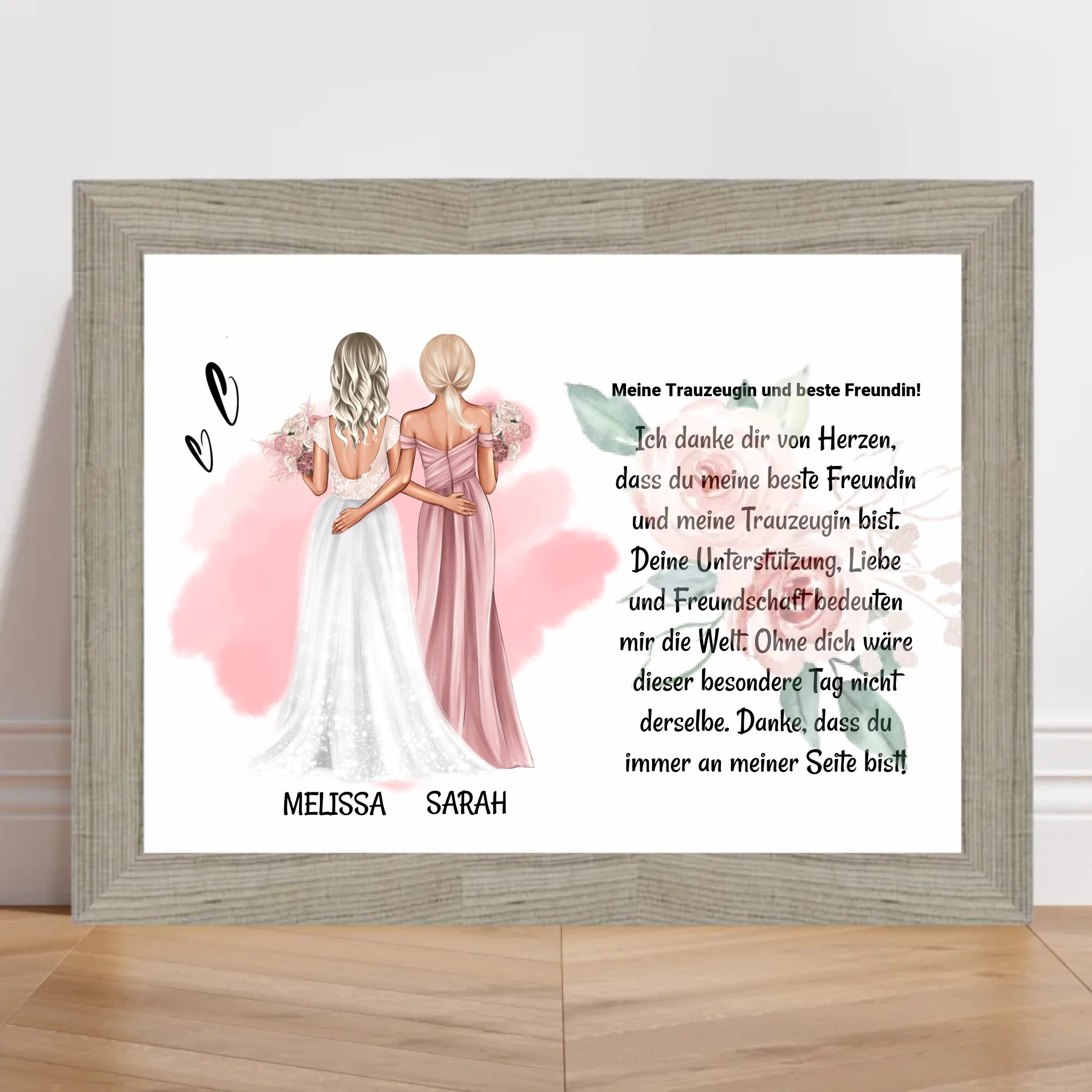 Trauzeugin Danke Poster Karte Bild Geschenk personalisiert von Braut - Cantty